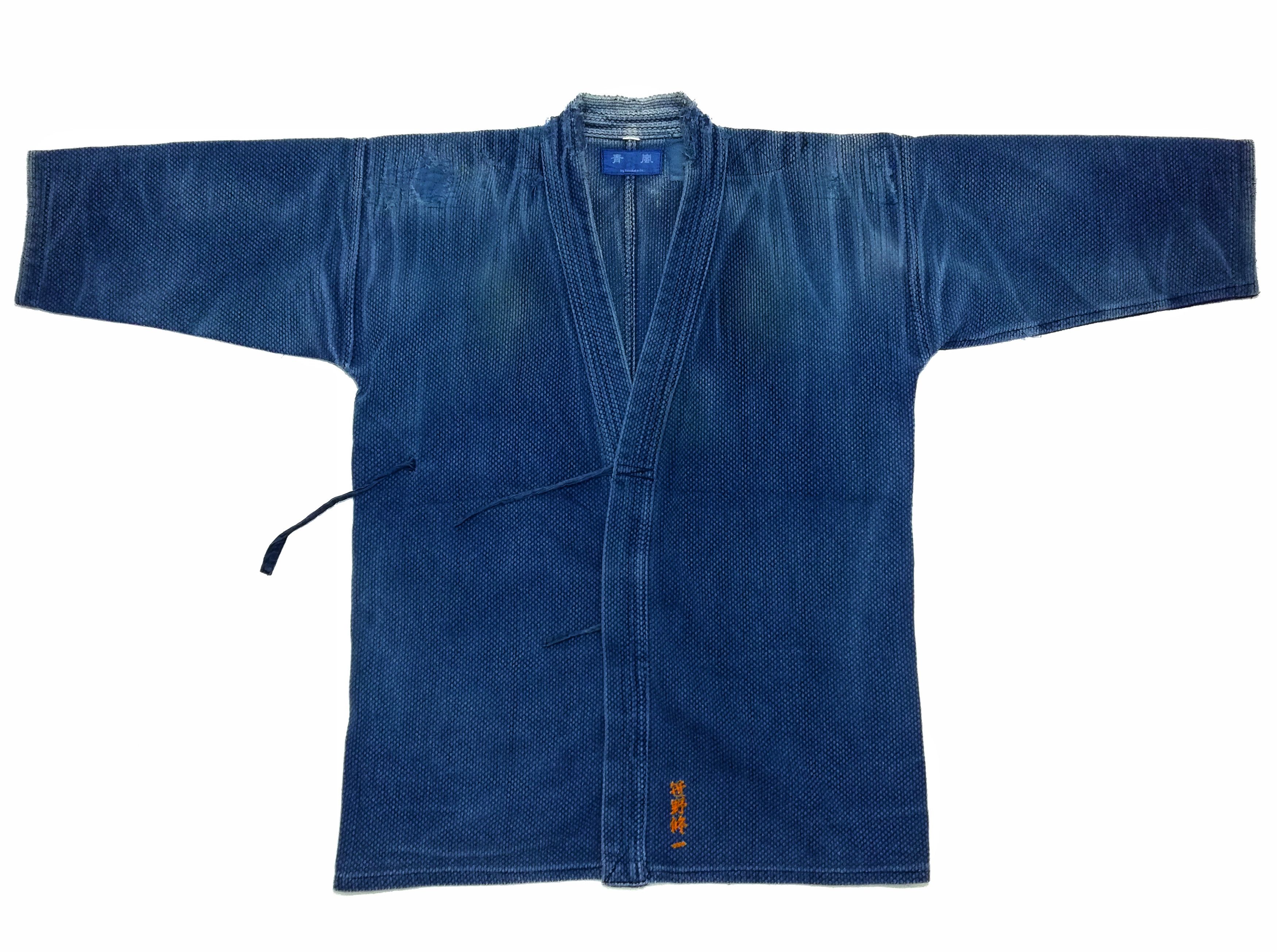 Indigo × Japanese Brand 🔥Sanjuro Kimono Indigo Dyed Woven Japan Traditional Wear🔥 Size US M / EU 48-50 / 2 - 2 Thumbnail