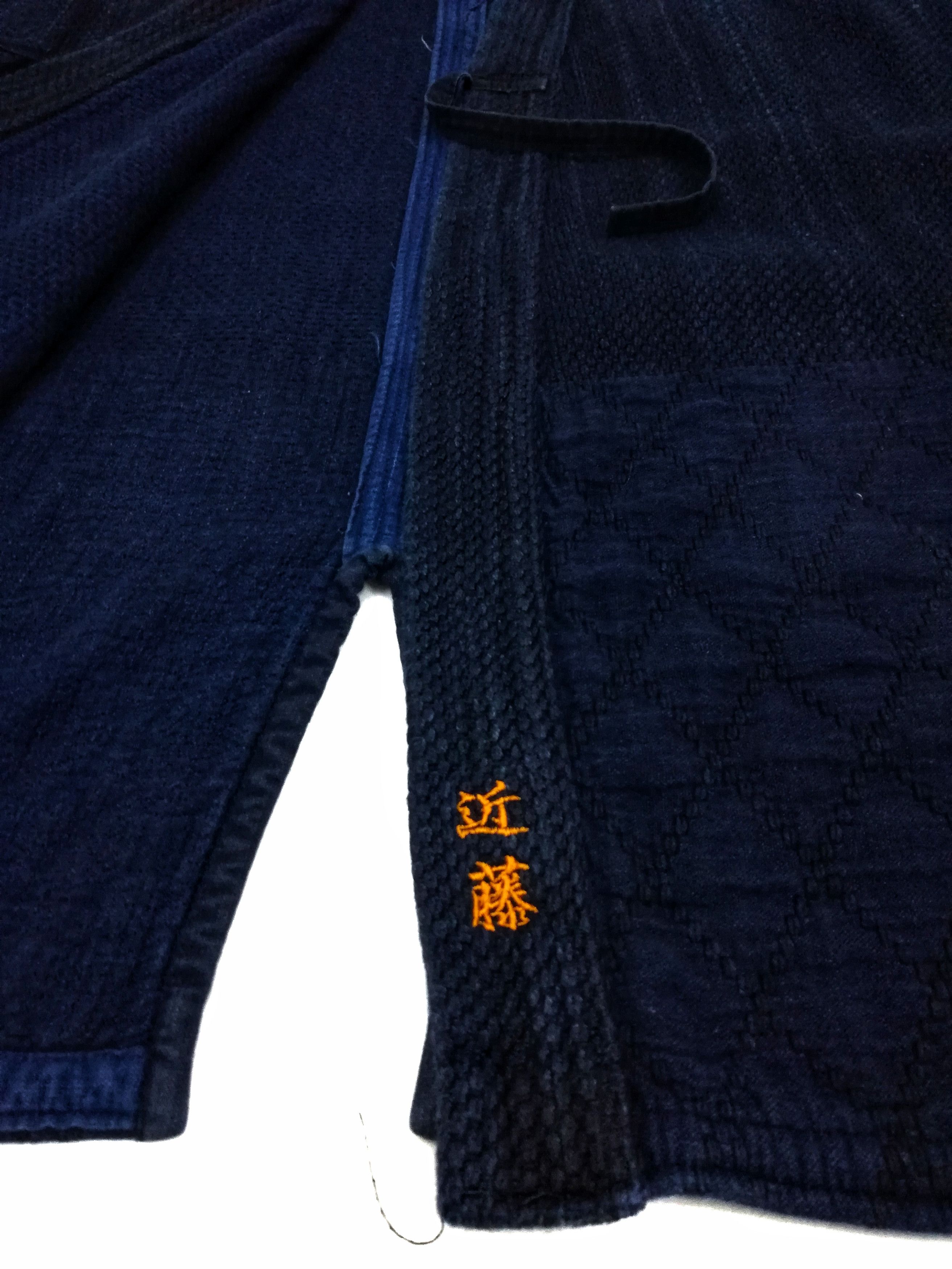 Indigo × Japanese Brand 🔥Indigo Dyed Sashiko Noragi Kimono Visvim Style Design🔥 Size US M / EU 48-50 / 2 - 4 Thumbnail