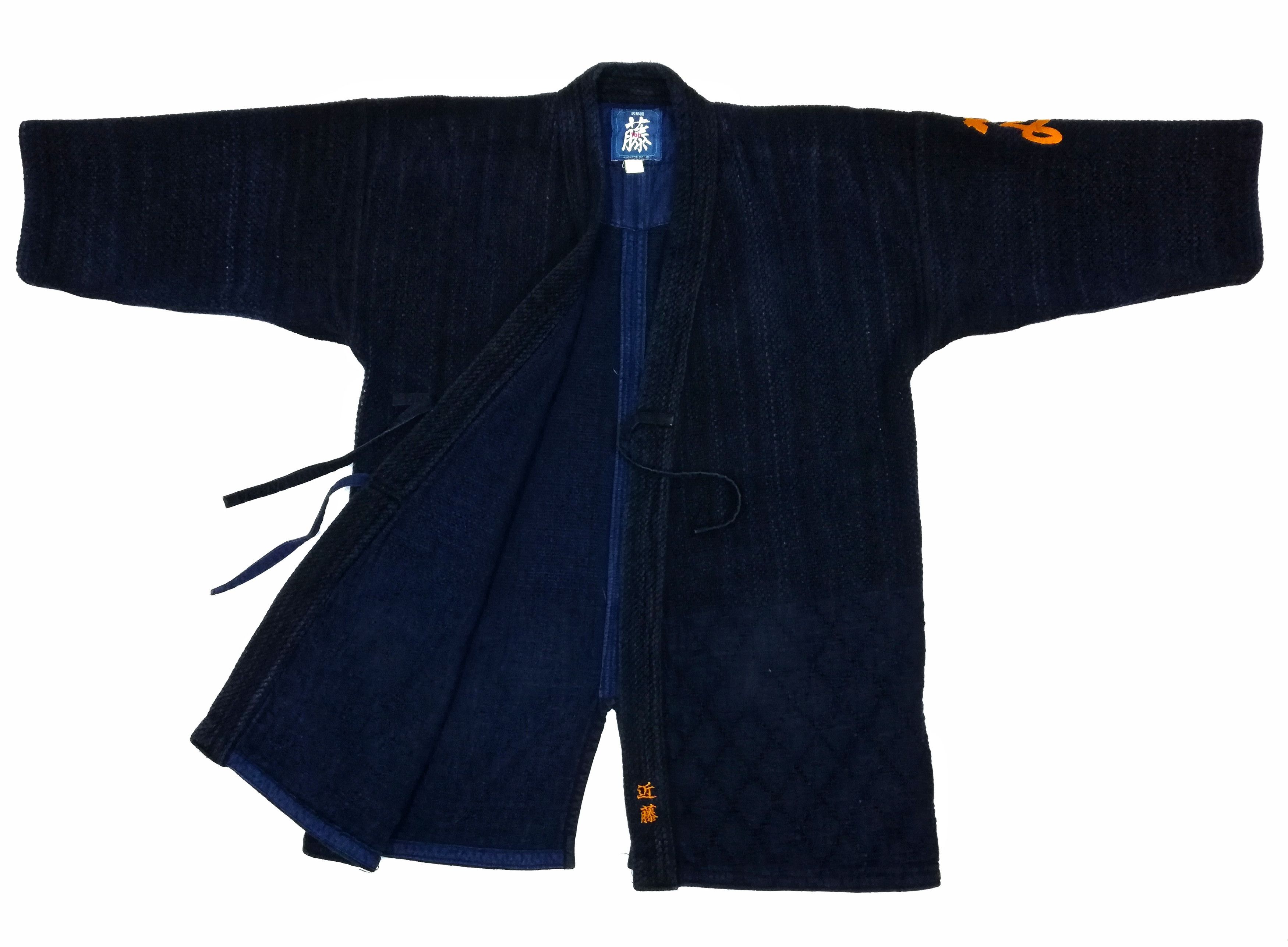 Indigo × Japanese Brand 🔥Indigo Dyed Sashiko Noragi Kimono Visvim Style Design🔥 Size US M / EU 48-50 / 2 - 3 Thumbnail
