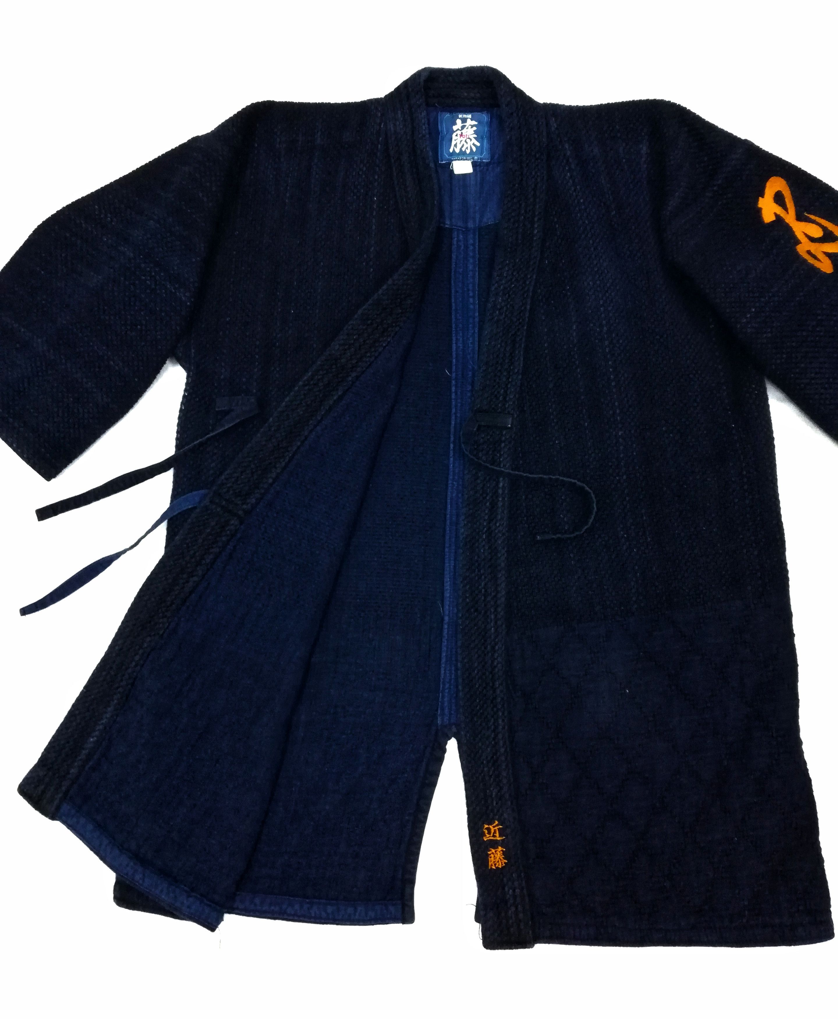 Indigo × Japanese Brand 🔥Indigo Dyed Sashiko Noragi Kimono Visvim Style Design🔥 Size US M / EU 48-50 / 2 - 2 Thumbnail