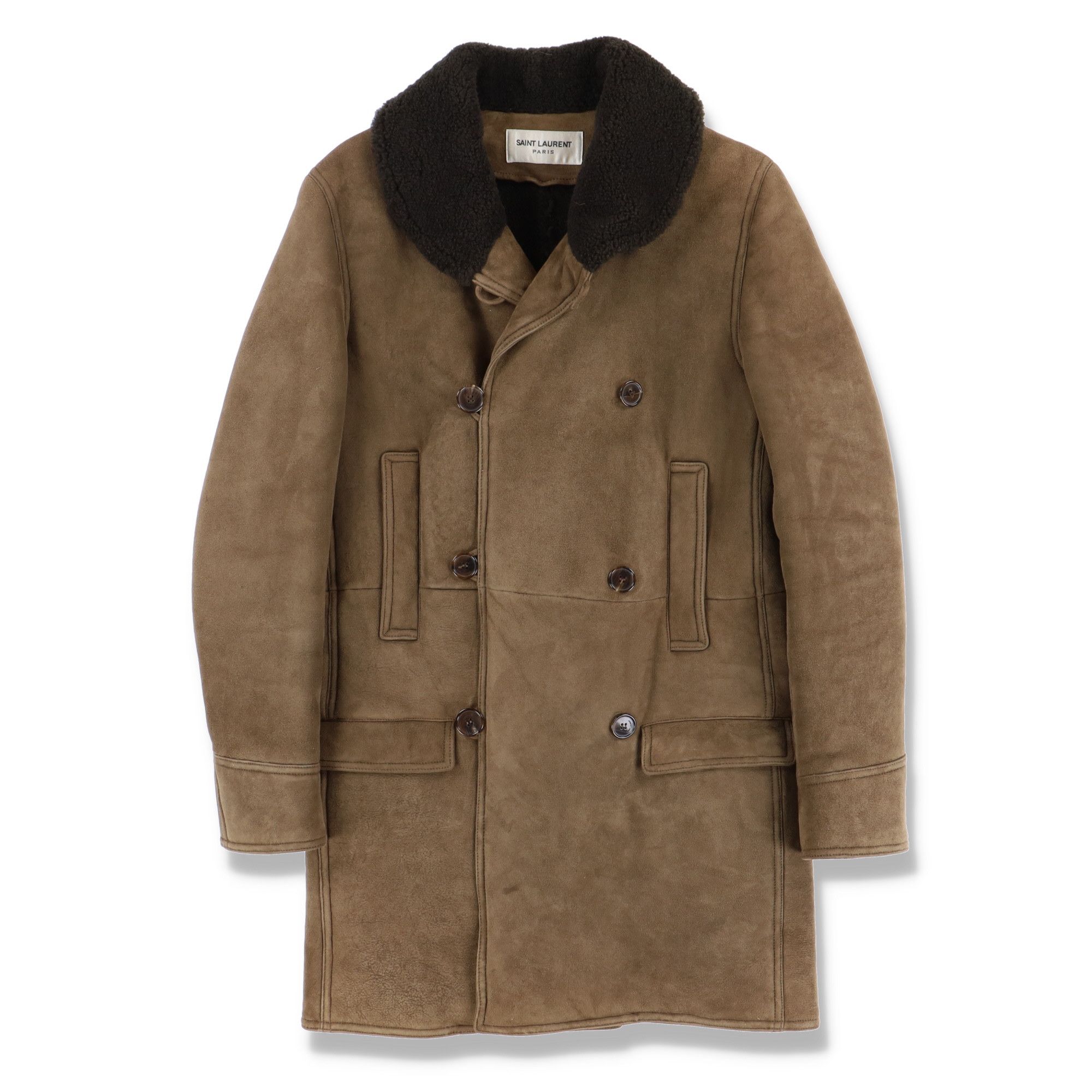 Saint Laurent Paris 1 of 1 Brown FW13 Suede Shearling Lined Coat | Grailed