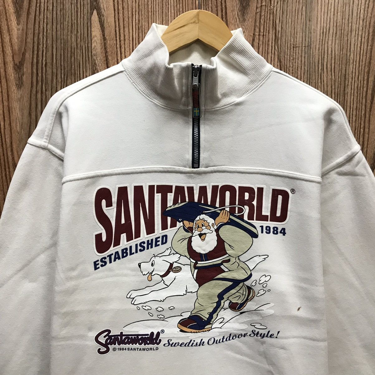 Captain Santors × Vintage Vintage SantaWorld Sweatshirt Biglogo Swedish Outdoor Style Size US M / EU 48-50 / 2 - 2 Thumbnail