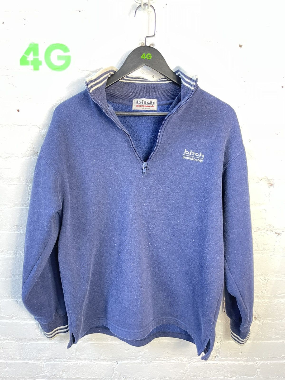 Vintage 90s BITCH SKATEBOARDS BRAND Zip Sweater 3/4 Size US L / EU 52-54 / 3 - 1 Thumbnail