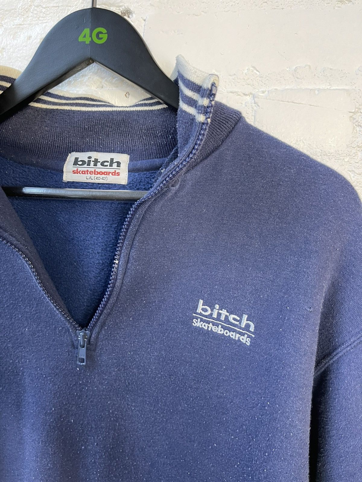 Vintage 90s BITCH SKATEBOARDS BRAND Zip Sweater 3/4 Size US L / EU 52-54 / 3 - 3 Thumbnail