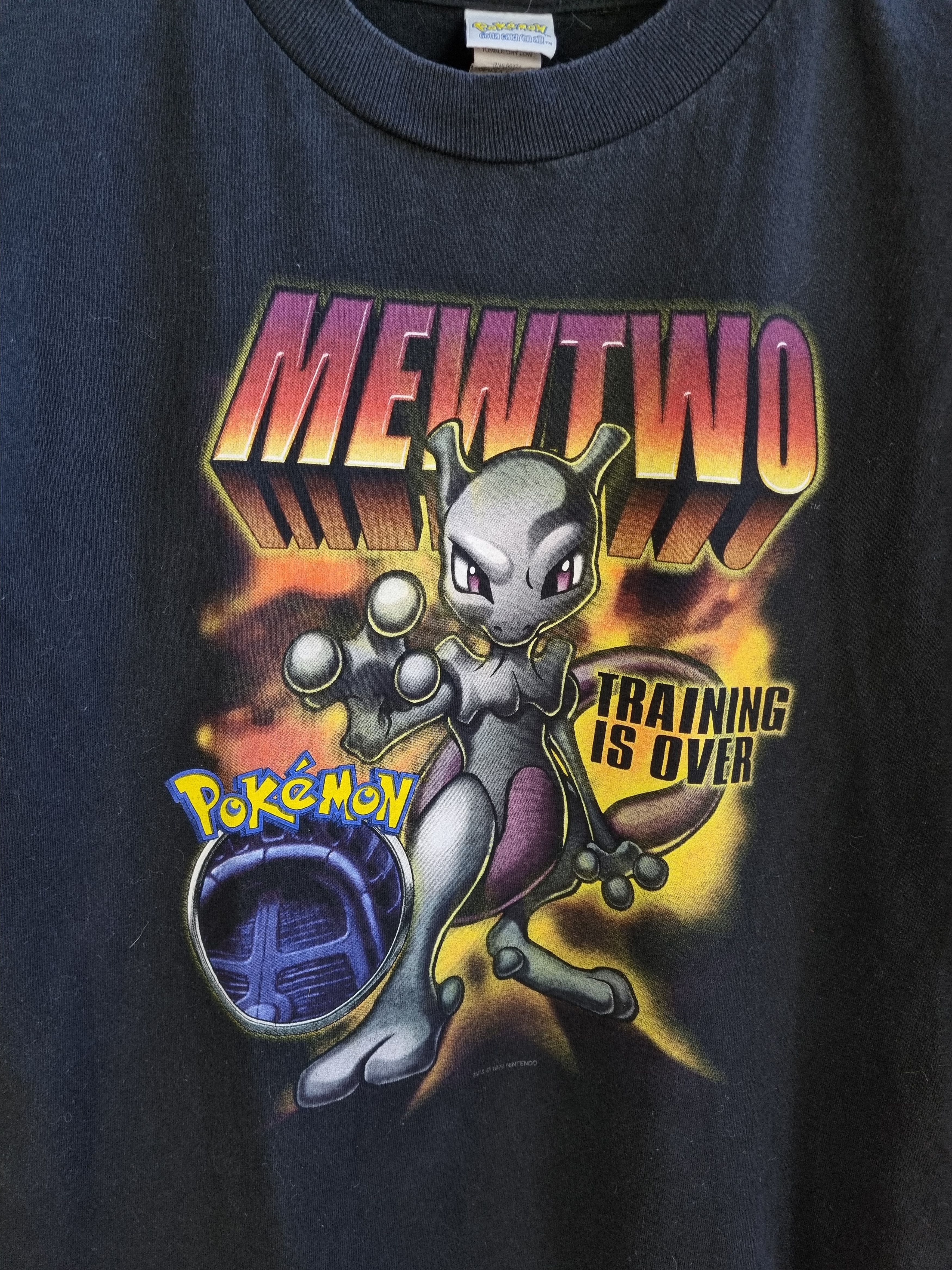 Nintendo × Pokemon × Vintage 99' MewTwo Pokemon Training is over vintage tee shirt Size US S / EU 44-46 / 1 - 2 Thumbnail