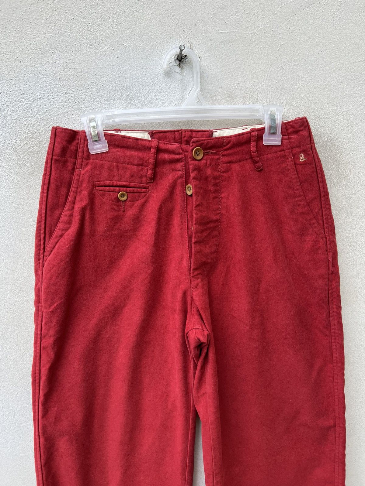 45rpm Vintage 45rpm Japan Red Suede Cotton Baggy Trouser Pant Size US 29 - 2 Thumbnail