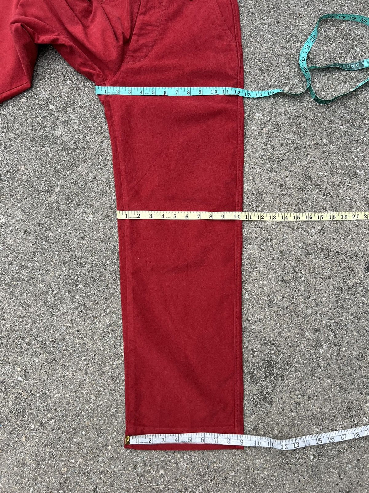 45rpm Vintage 45rpm Japan Red Suede Cotton Baggy Trouser Pant Size US 29 - 20 Thumbnail