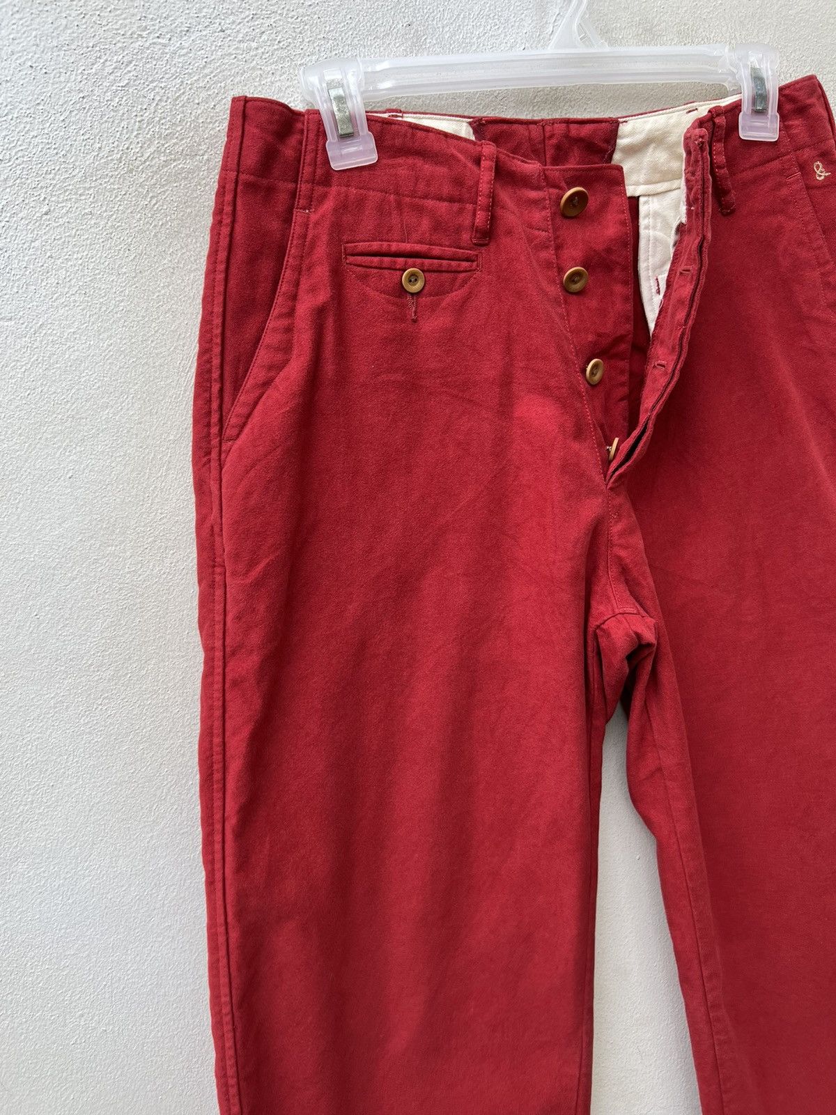 45rpm Vintage 45rpm Japan Red Suede Cotton Baggy Trouser Pant Size US 29 - 3 Thumbnail