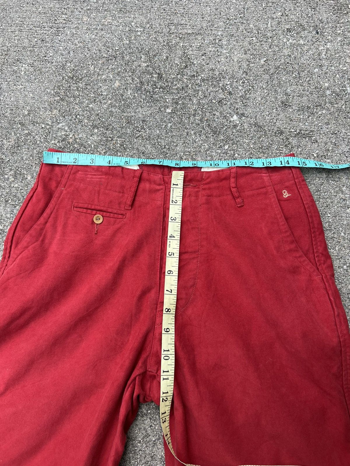 45rpm Vintage 45rpm Japan Red Suede Cotton Baggy Trouser Pant Size US 29 - 19 Thumbnail