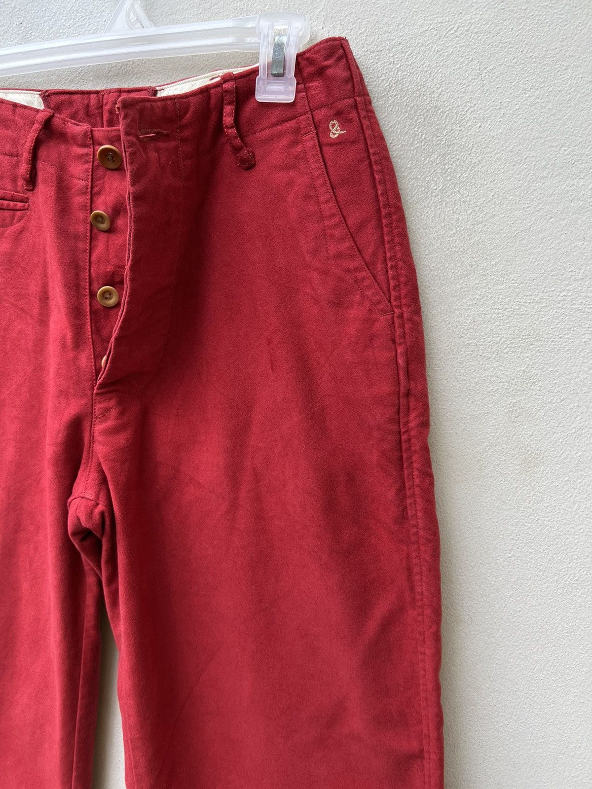 45rpm Vintage 45rpm Japan Red Suede Cotton Baggy Trouser Pant Size US 29 - 7 Thumbnail