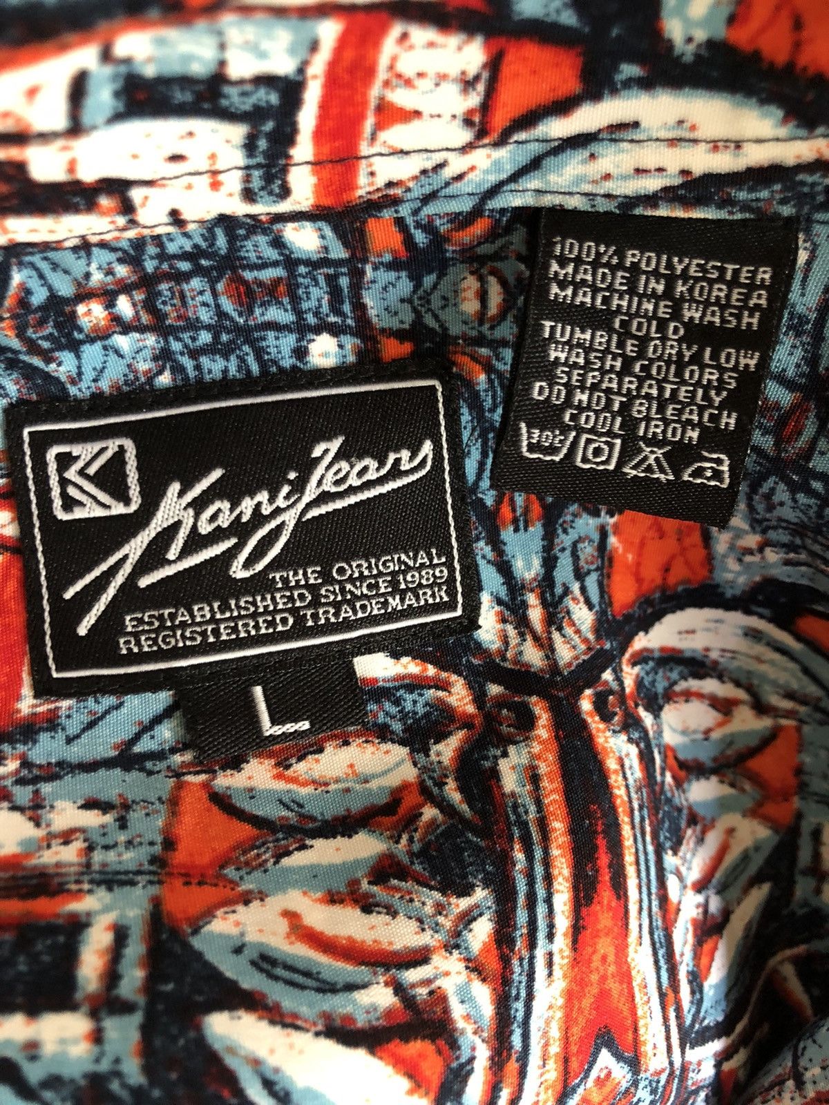 Karl Kani Vintage Karl Kani Loop Collar Abstract Hawaiian Shirt Size US L / EU 52-54 / 3 - 19 Thumbnail