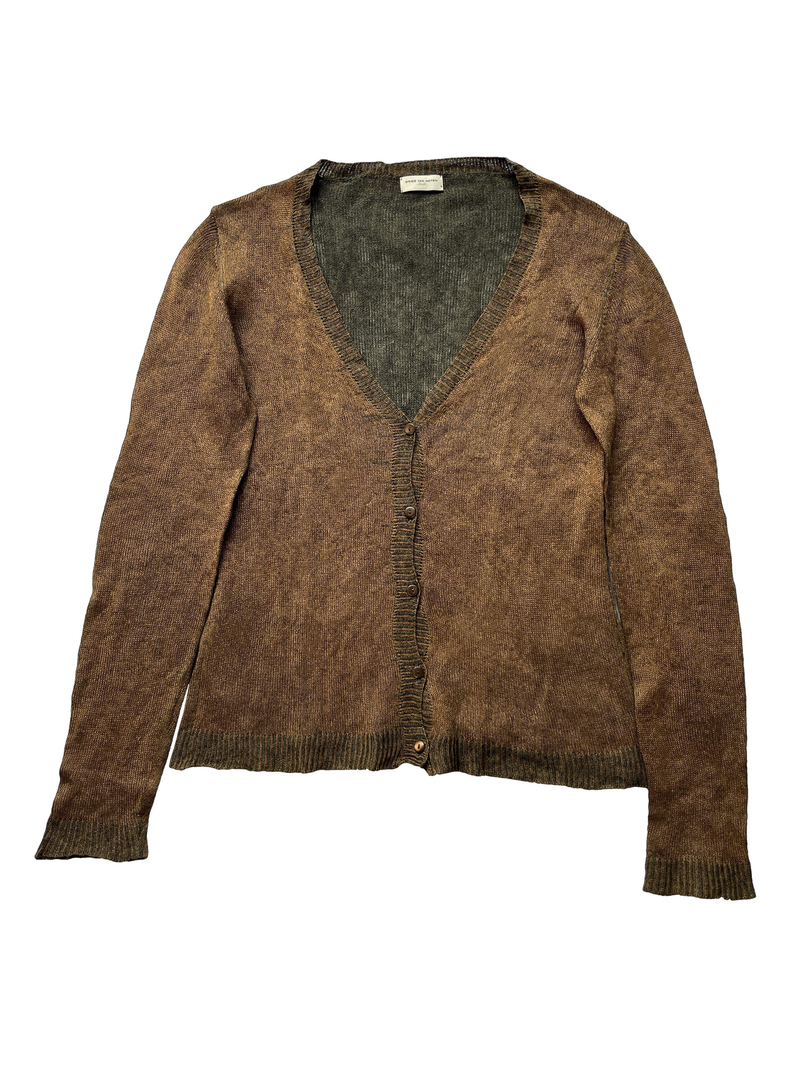 Dries Van Noten ⚡️QUICK SALE⚡️Dries Van Noten Coppery-Brown Knit Cardigan Size S / US 4 / IT 40 - 1 Thumbnail