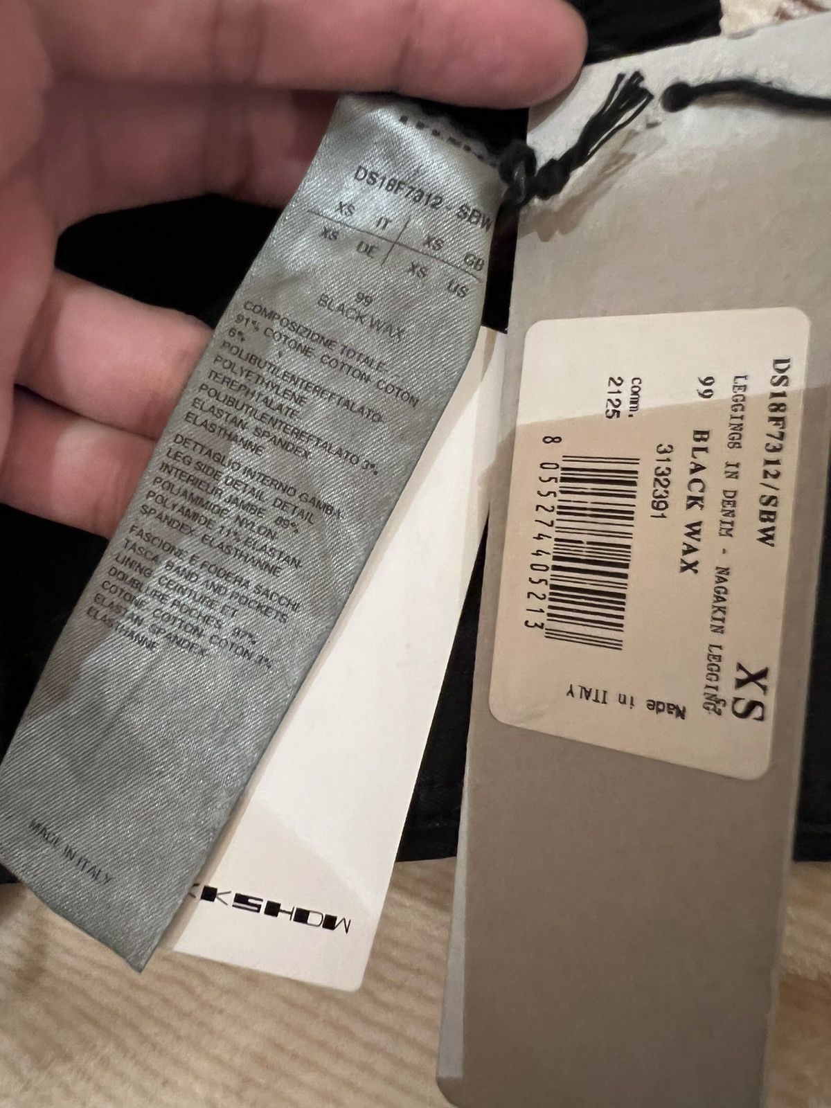 Rick Owens × Rick Owens Drkshdw Rick owens drkshdw LEGGINGS DENIM NAGAKIN WAXED memphis Size 24" / US 00 / IT 34 - 4 Thumbnail