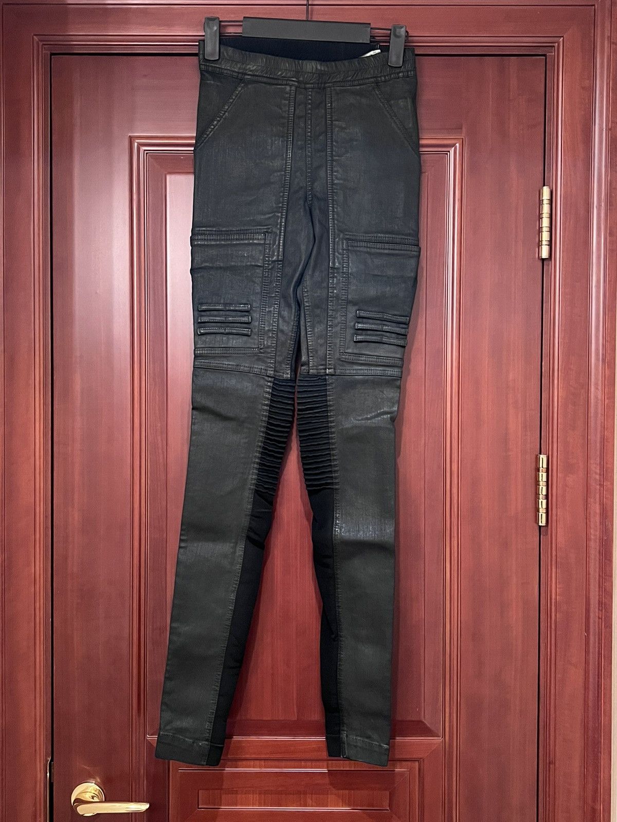 image of Rick Owens x Rick Owens Drkshdw Leggings Denim Nagakin Waxed Memphis in Black, Women's (Size 24)