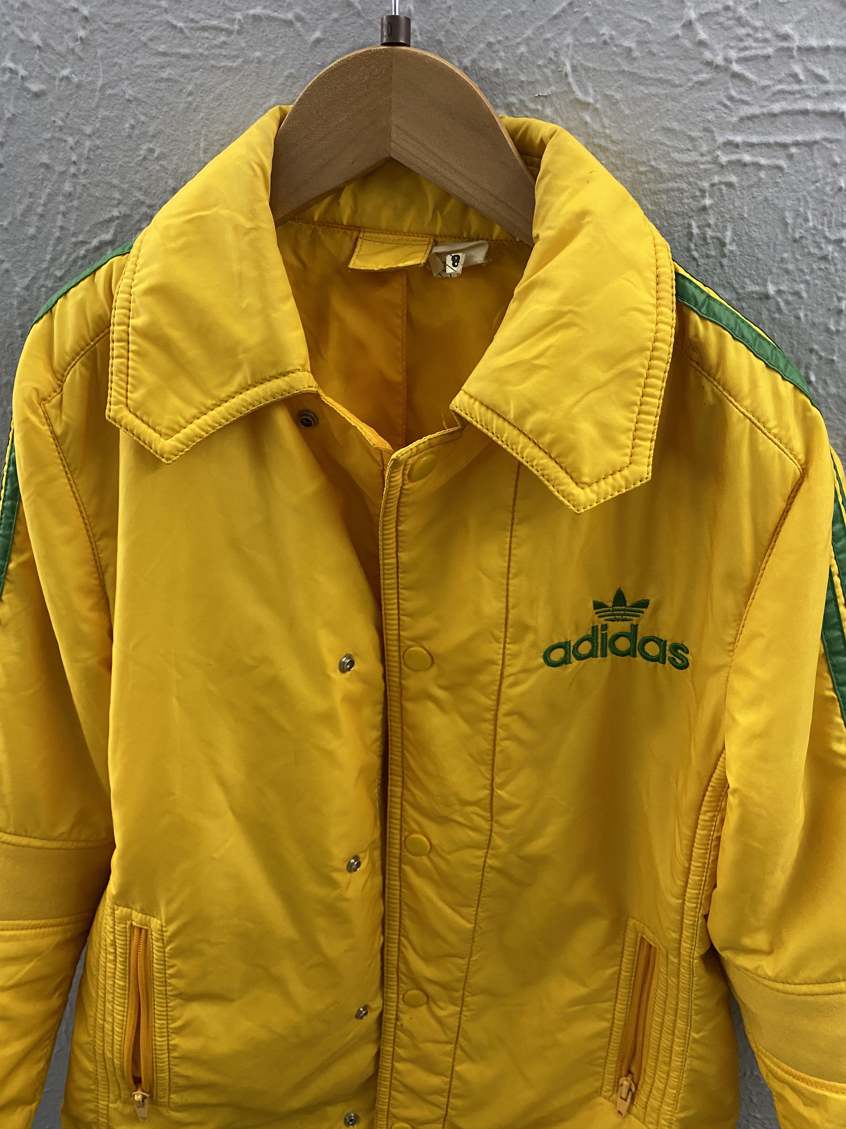 Adidas × Vintage Vintage Adidas Ski jacket - XS Yellow Green Stripes Size US XS / EU 42 / 0 - 3 Thumbnail