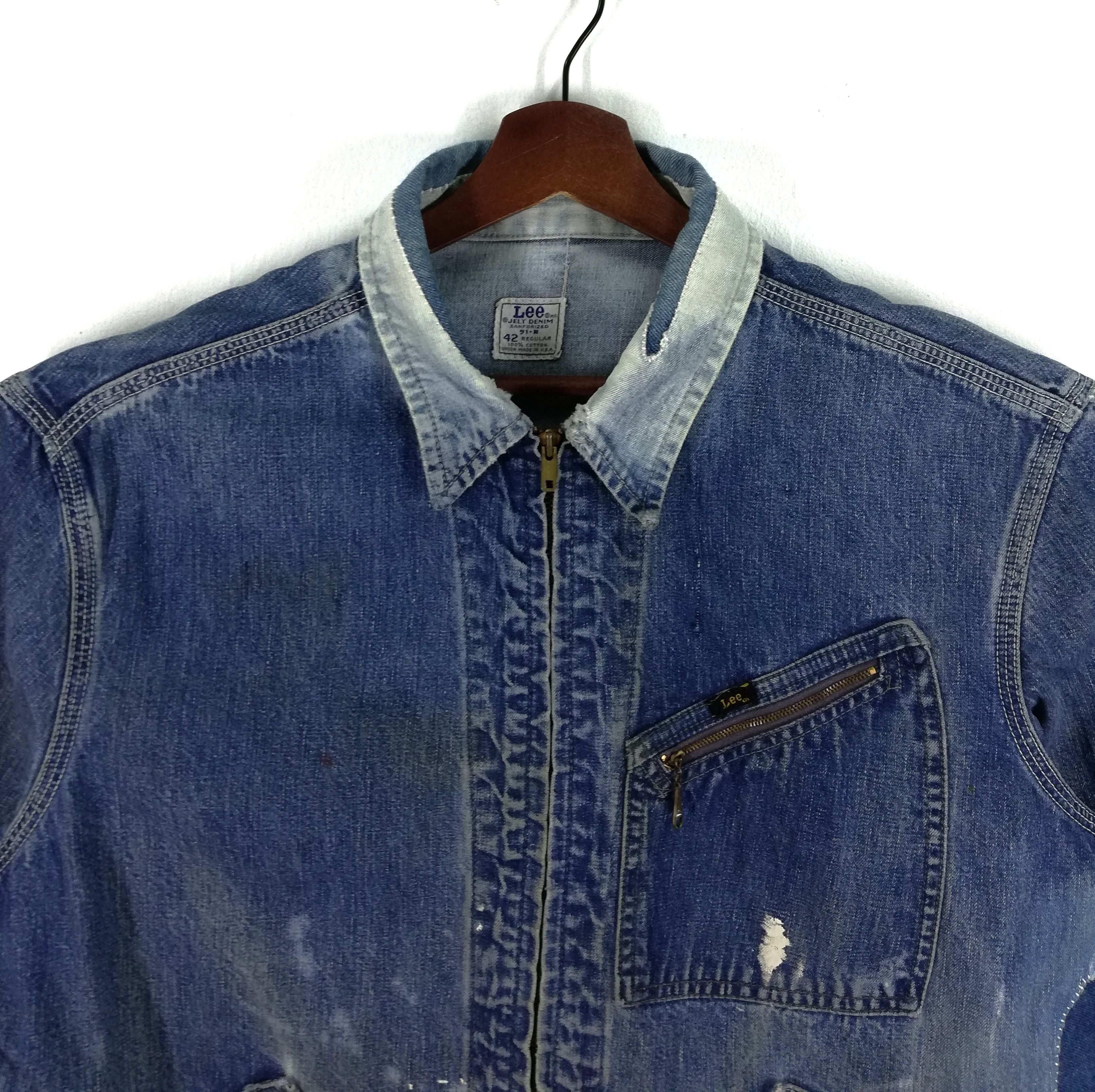Lee 🔥1970's Lee Jelt Denim Sanforized 91-B Jean Work Wear🔥 Size US L / EU 52-54 / 3 - 6 Thumbnail