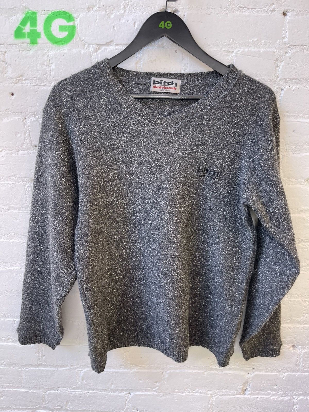 Vintage 90s BITCH SKATEBOARDS BRAND Cozy Grey Sweater soft Size US M / EU 48-50 / 2 - 1 Thumbnail