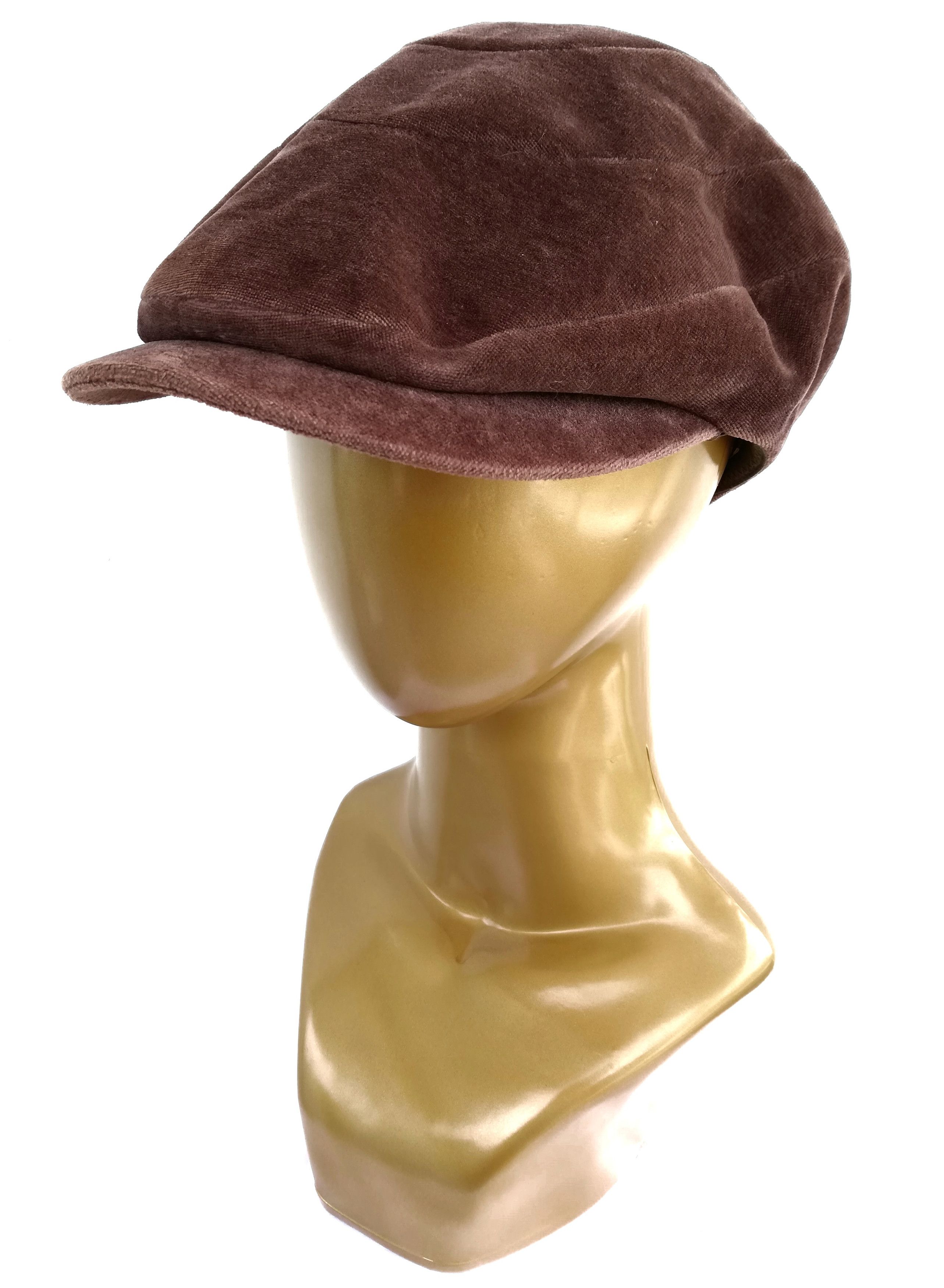 ?Very Rare Ca4la Velvet Brown Newsboy Cap / Bucket Hat 
