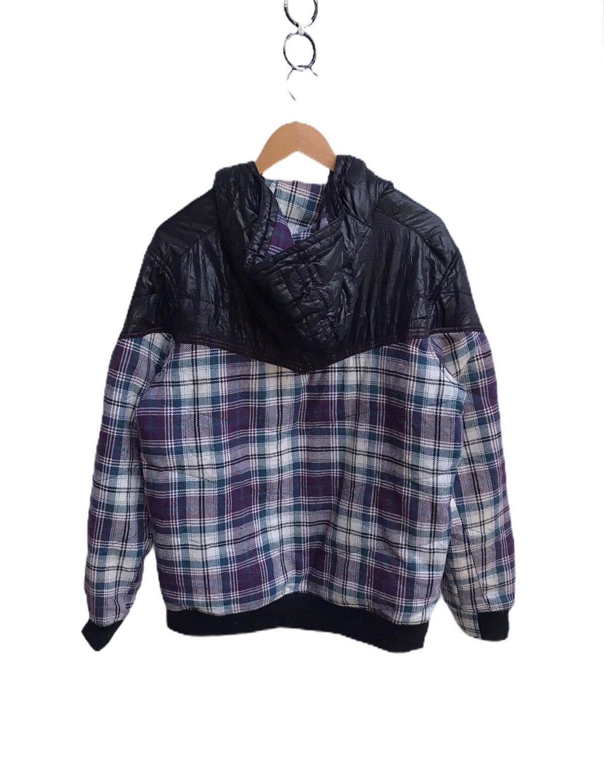 Japanese Brand 🔥Amp By Manydope Wool And Pvc Winter Hoodies Check Jacket Size US L / EU 52-54 / 3 - 2 Thumbnail