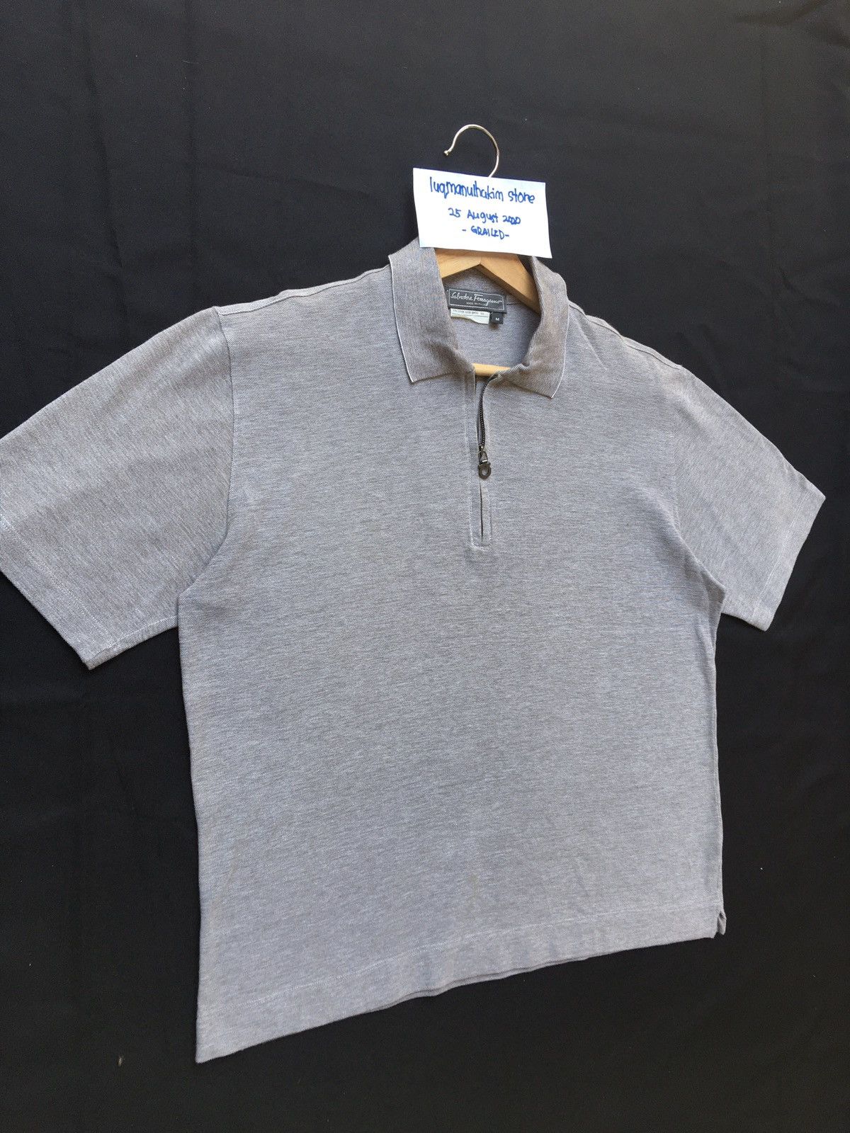 Rare Salvatore Ferragamo Zip Up Collar Shirt