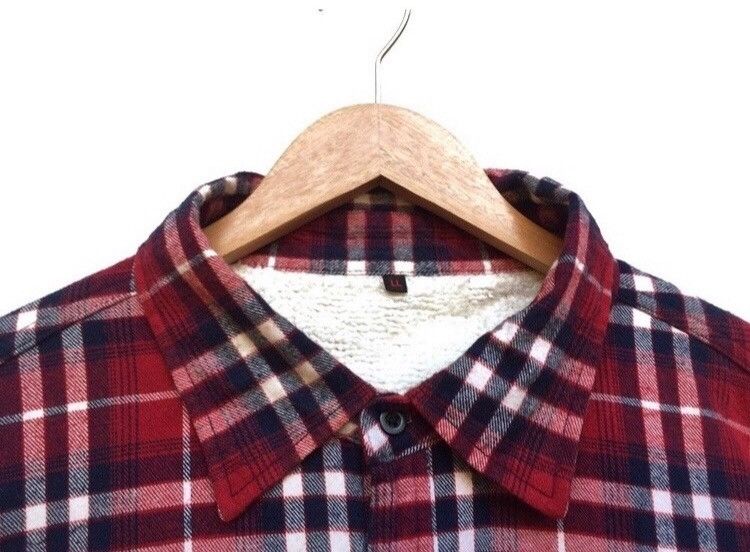 Vintage 🔥Button Up Check Jacket Sherpa Inside Size US L / EU 52-54 / 3 - 4 Thumbnail