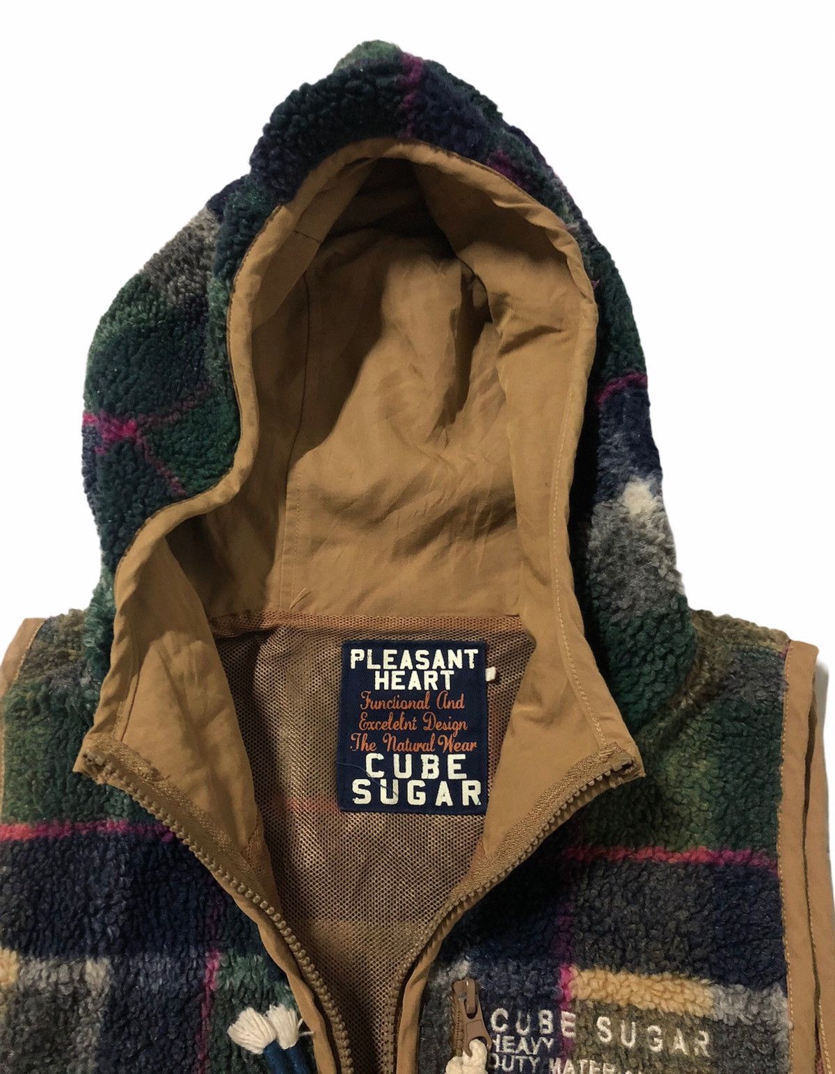 Japanese Brand 🔥Pleasant Heart Cube Sugar Fleece Vests With Hoodies Size US S / EU 44-46 / 1 - 6 Thumbnail