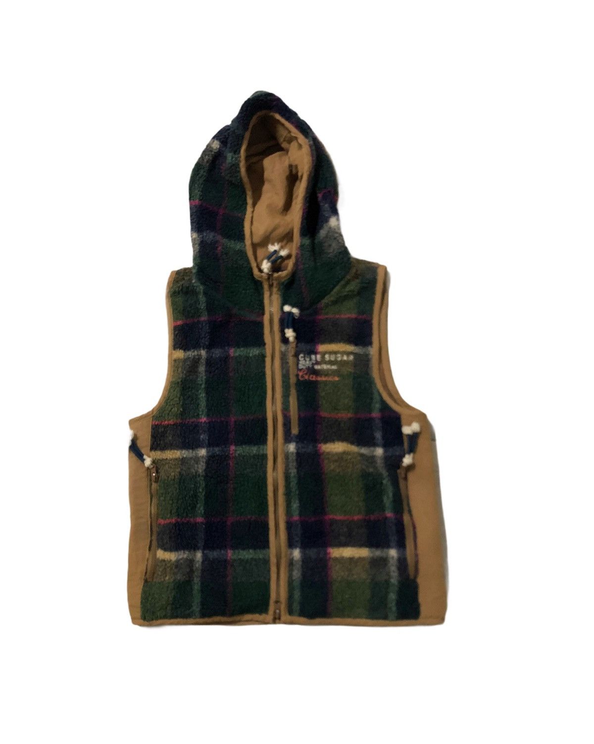 Japanese Brand 🔥Pleasant Heart Cube Sugar Fleece Vests With Hoodies Size US S / EU 44-46 / 1 - 2 Thumbnail