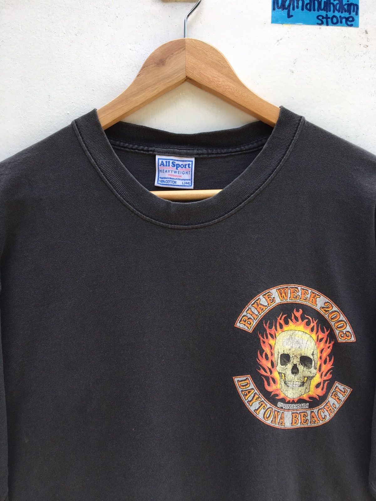 Vintage Vintage 2003 Daytona Beach Bike Week Skull T-Shirt Size US L / EU 52-54 / 3 - 8 Thumbnail