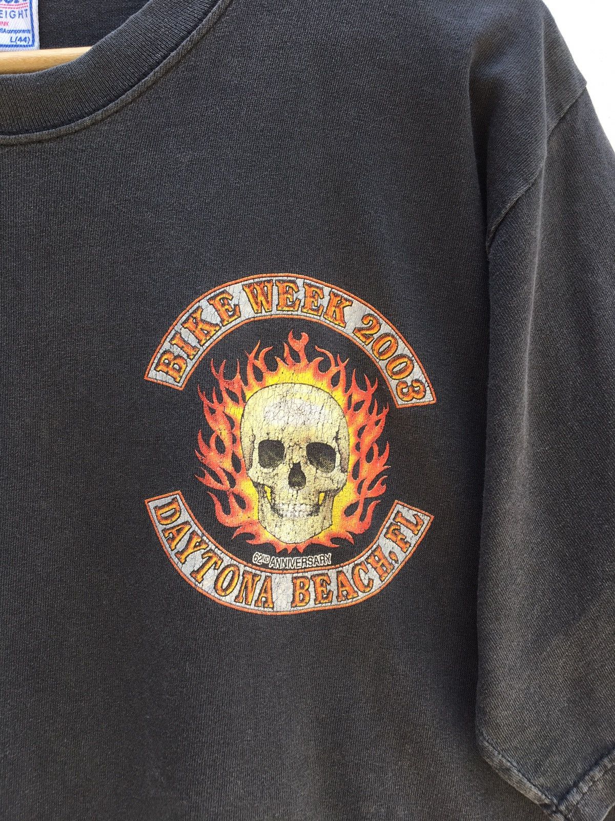 Vintage Vintage 2003 Daytona Beach Bike Week Skull T-Shirt Size US L / EU 52-54 / 3 - 9 Thumbnail