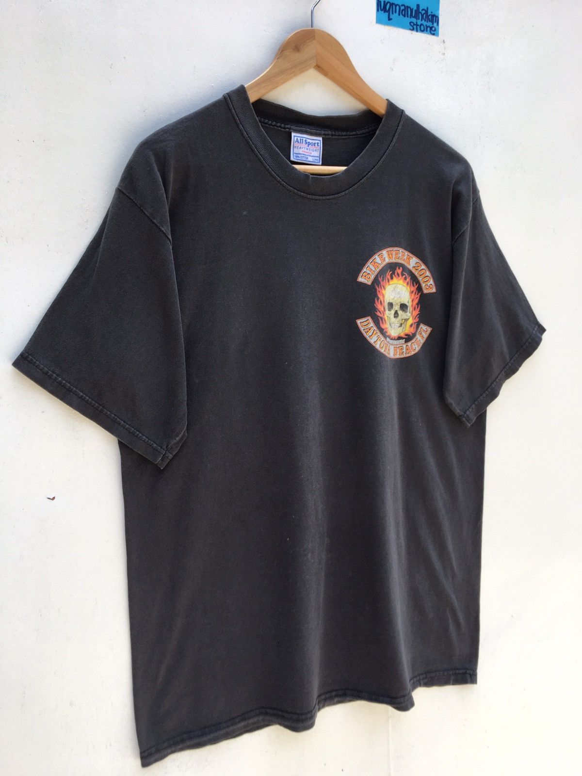 Vintage Vintage 2003 Daytona Beach Bike Week Skull T-Shirt Size US L / EU 52-54 / 3 - 6 Thumbnail