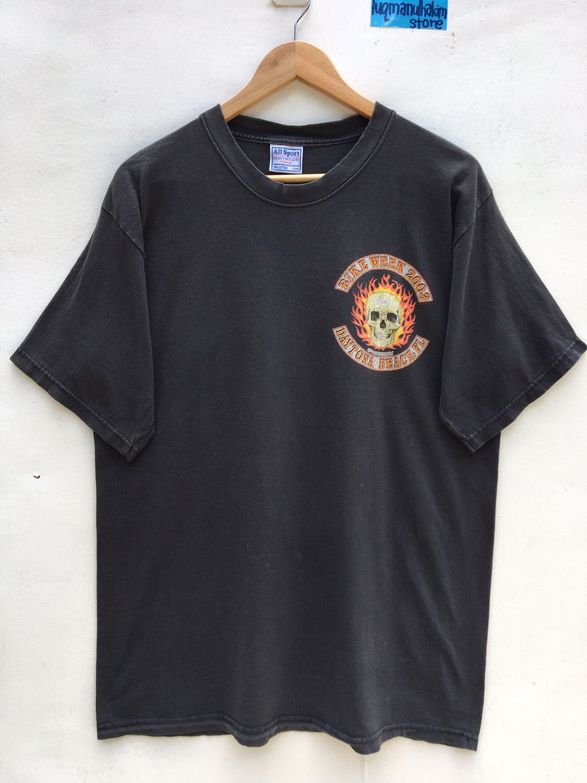 Vintage Vintage 2003 Daytona Beach Bike Week Skull T-Shirt Size US L / EU 52-54 / 3 - 5 Thumbnail