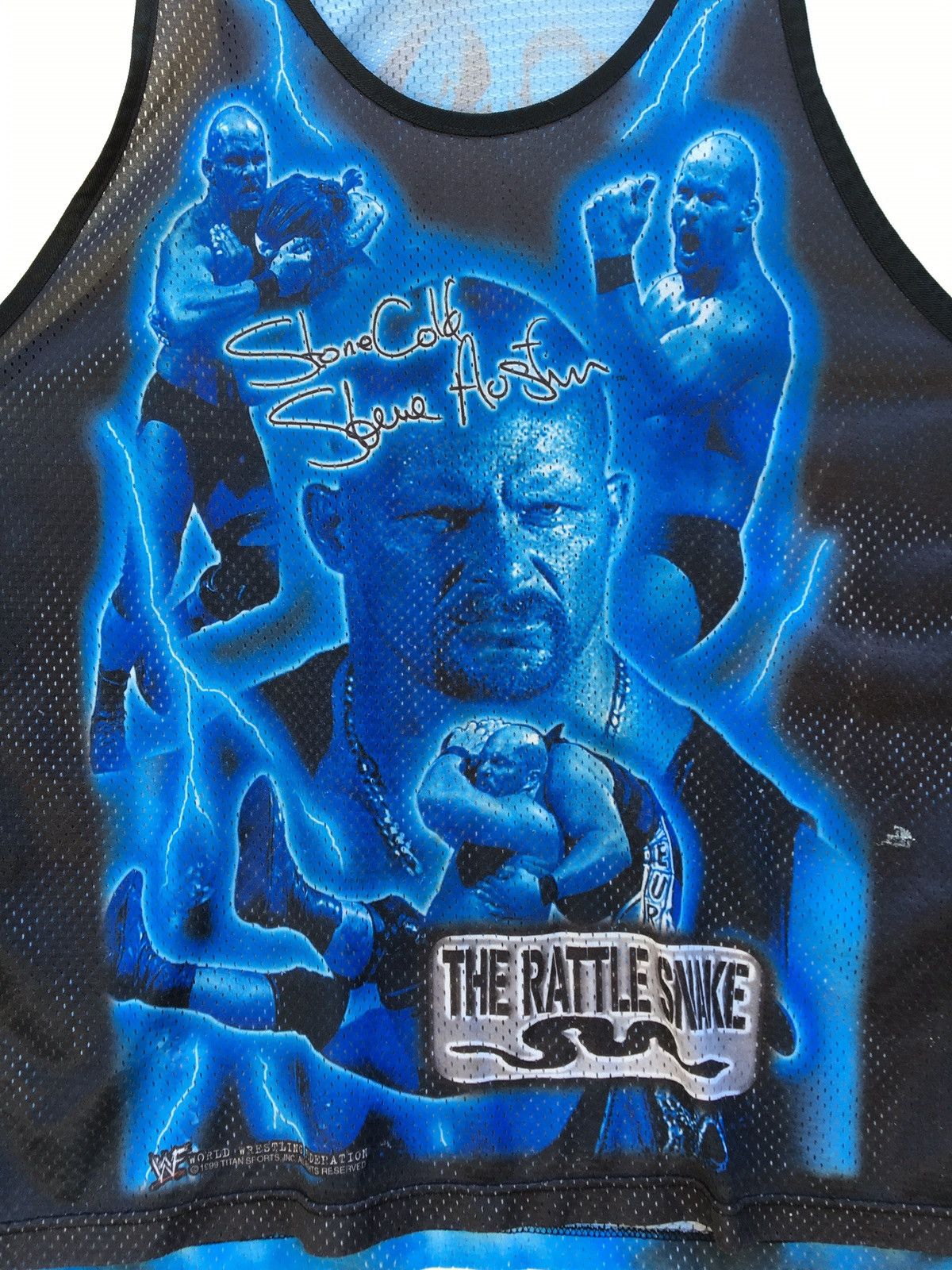 WWF Vintage WWF 1999 Stone Cold Jersey Tank Top Size US XL / EU 56 / 4 - 7 Thumbnail