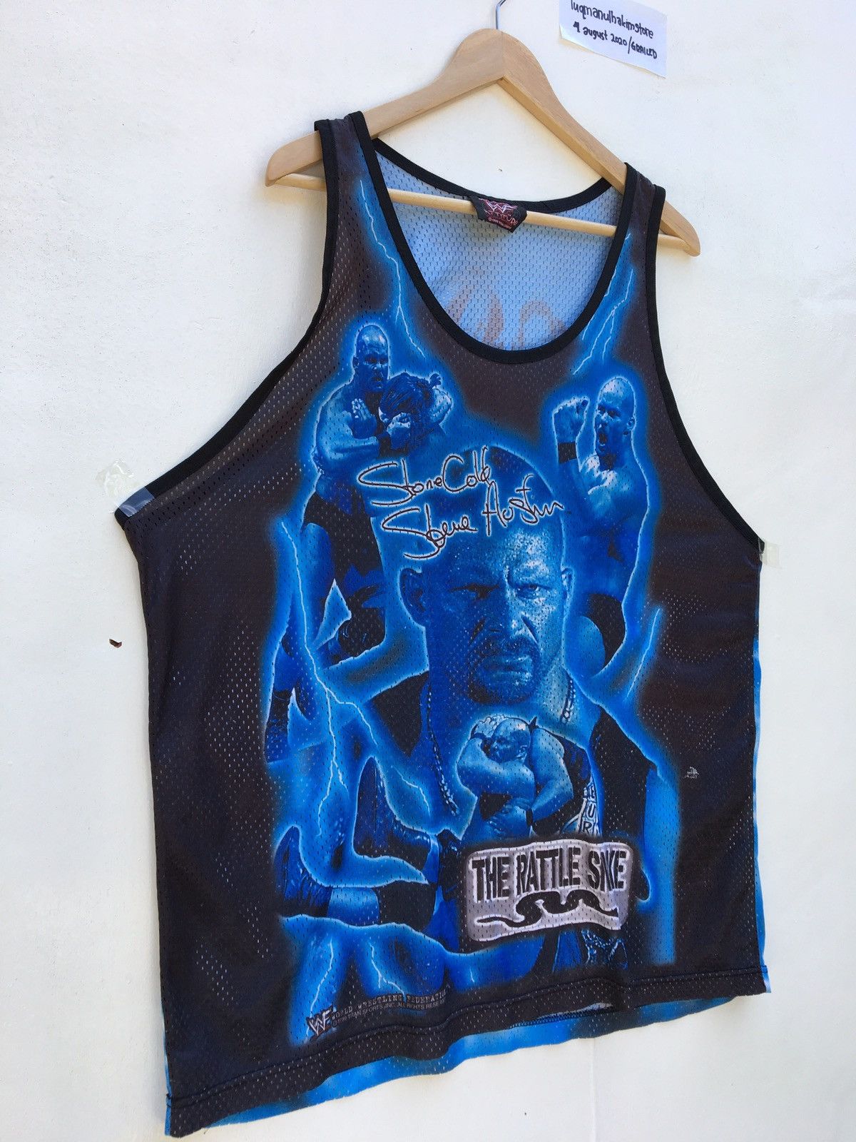 WWF Vintage WWF 1999 Stone Cold Jersey Tank Top Size US XL / EU 56 / 4 - 2 Thumbnail