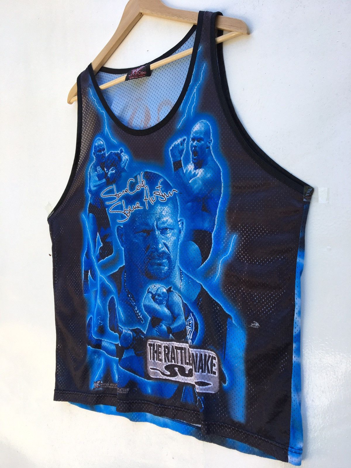 WWF Vintage WWF 1999 Stone Cold Jersey Tank Top Size US XL / EU 56 / 4 - 3 Thumbnail