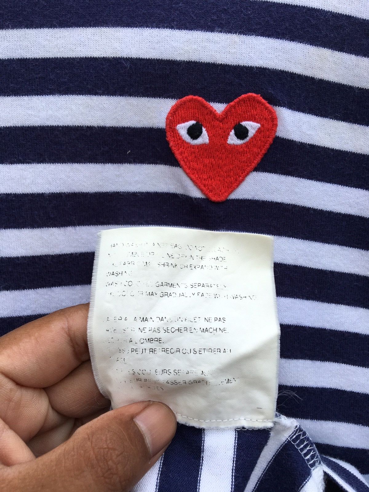 Comme des Garcons PLAY Vintage CDG Play Striped Blue Longsleeve Shirt Size US M / EU 48-50 / 2 - 14 Thumbnail