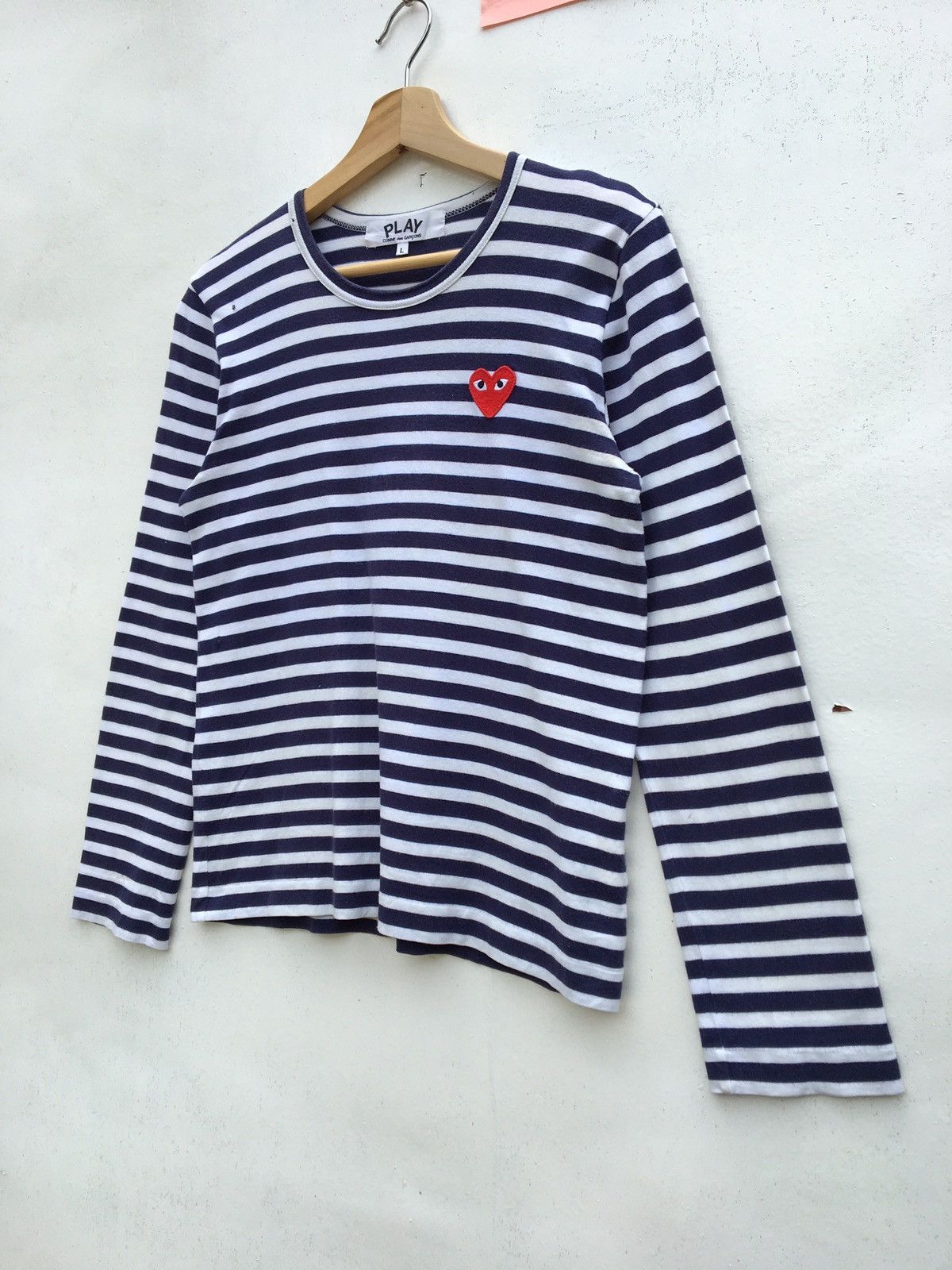 Comme des Garcons PLAY Vintage CDG Play Striped Blue Longsleeve Shirt Size US M / EU 48-50 / 2 - 3 Thumbnail