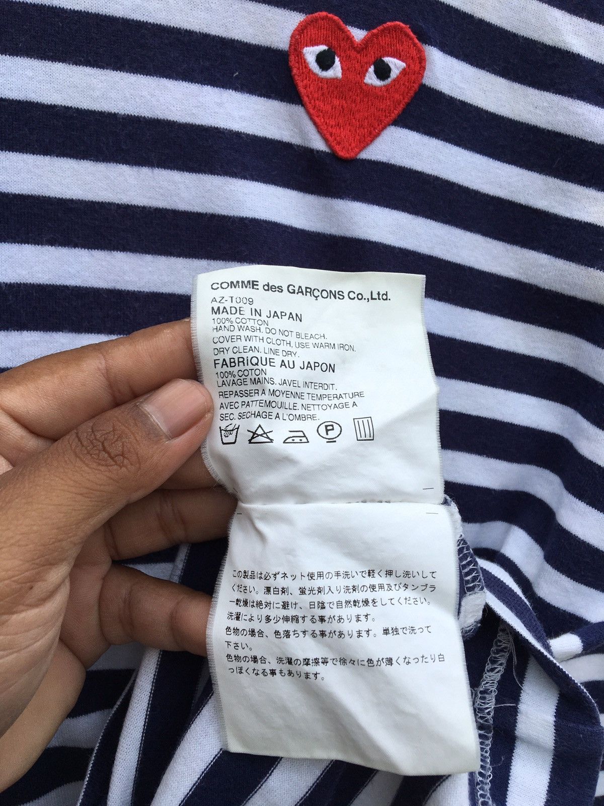 Comme des Garcons PLAY Vintage CDG Play Striped Blue Longsleeve Shirt Size US M / EU 48-50 / 2 - 12 Thumbnail