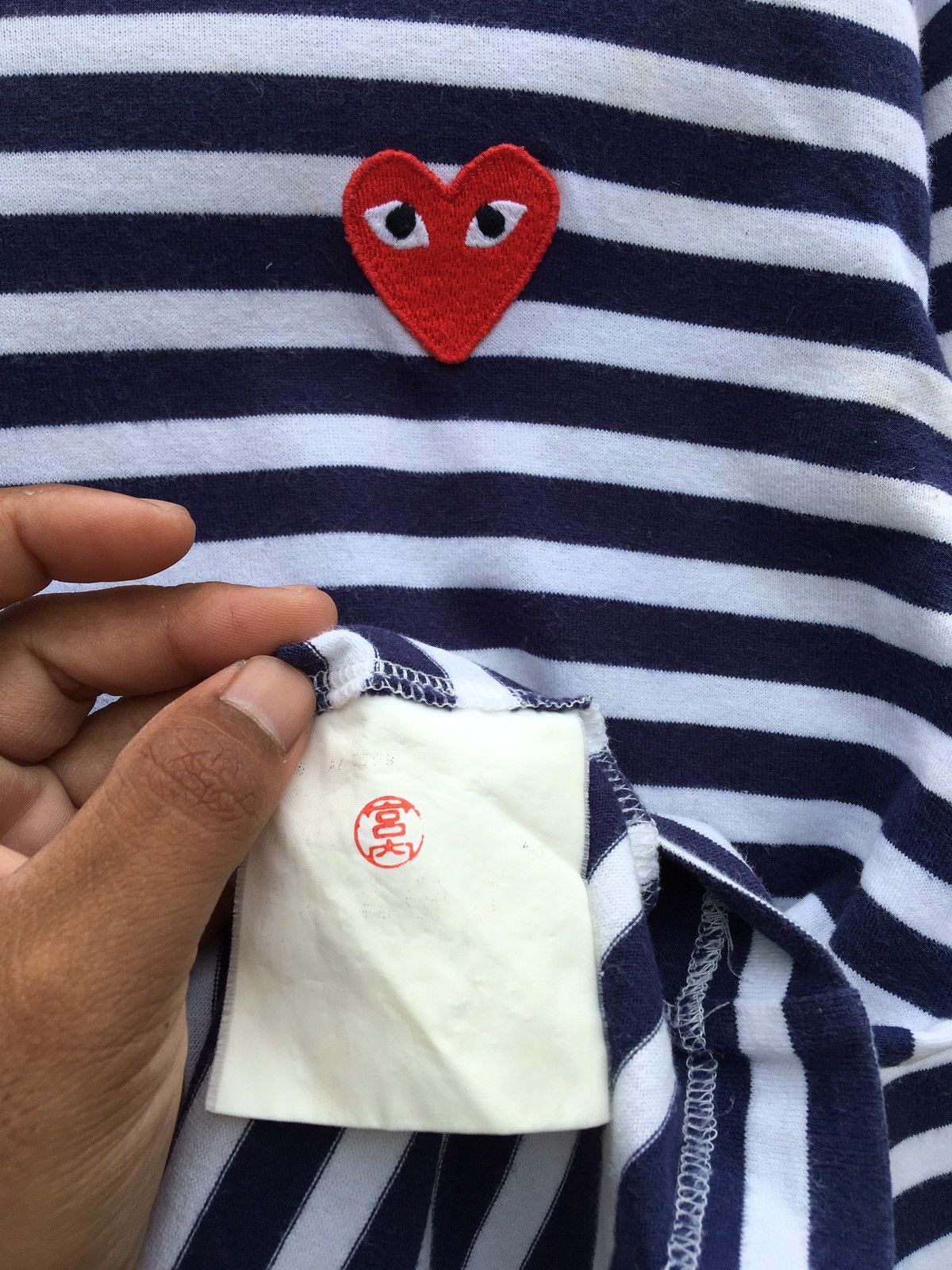 Comme des Garcons PLAY Vintage CDG Play Striped Blue Longsleeve Shirt Size US M / EU 48-50 / 2 - 13 Thumbnail