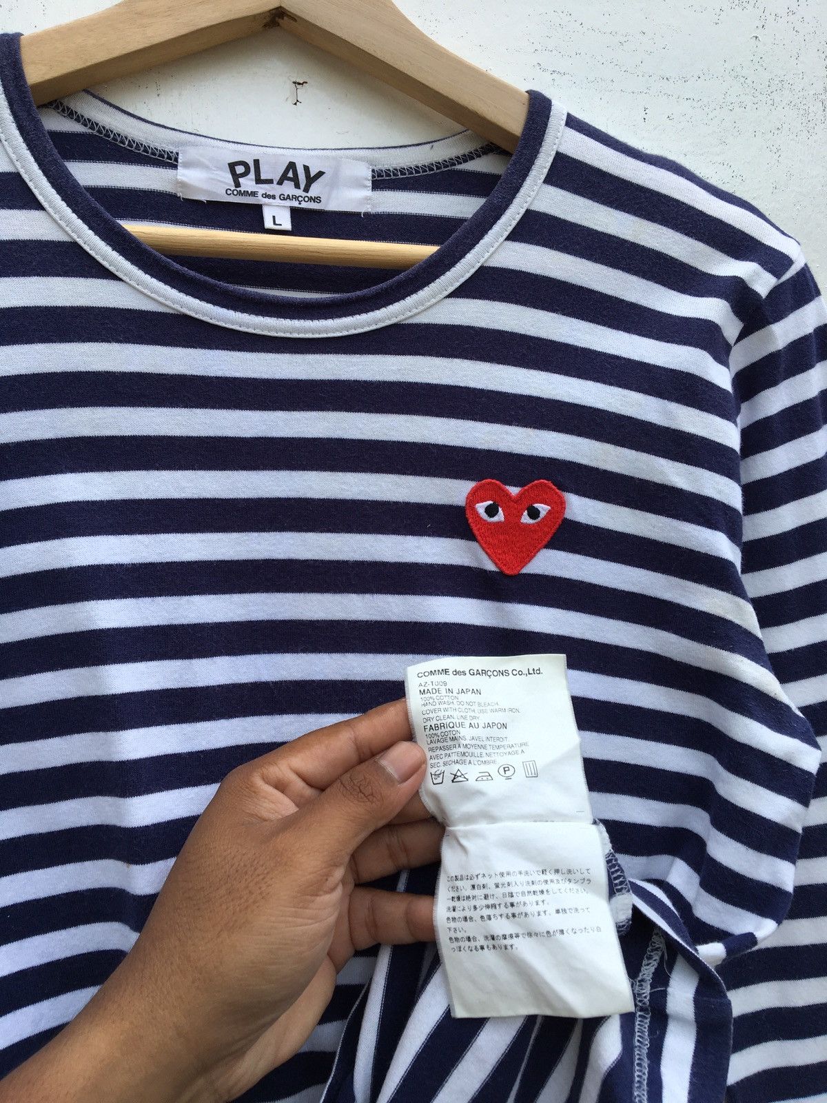 Comme des Garcons PLAY Vintage CDG Play Striped Blue Longsleeve Shirt Size US M / EU 48-50 / 2 - 11 Thumbnail
