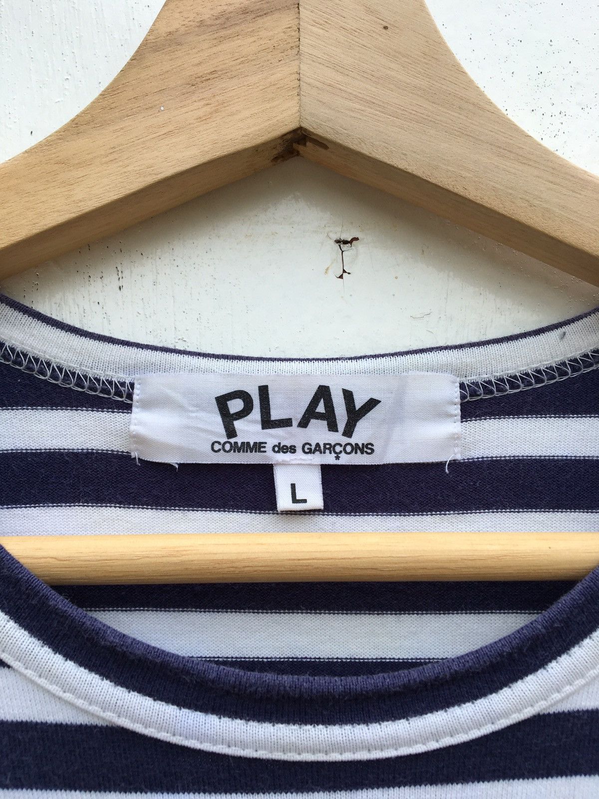 Comme des Garcons PLAY Vintage CDG Play Striped Blue Longsleeve Shirt Size US M / EU 48-50 / 2 - 6 Thumbnail