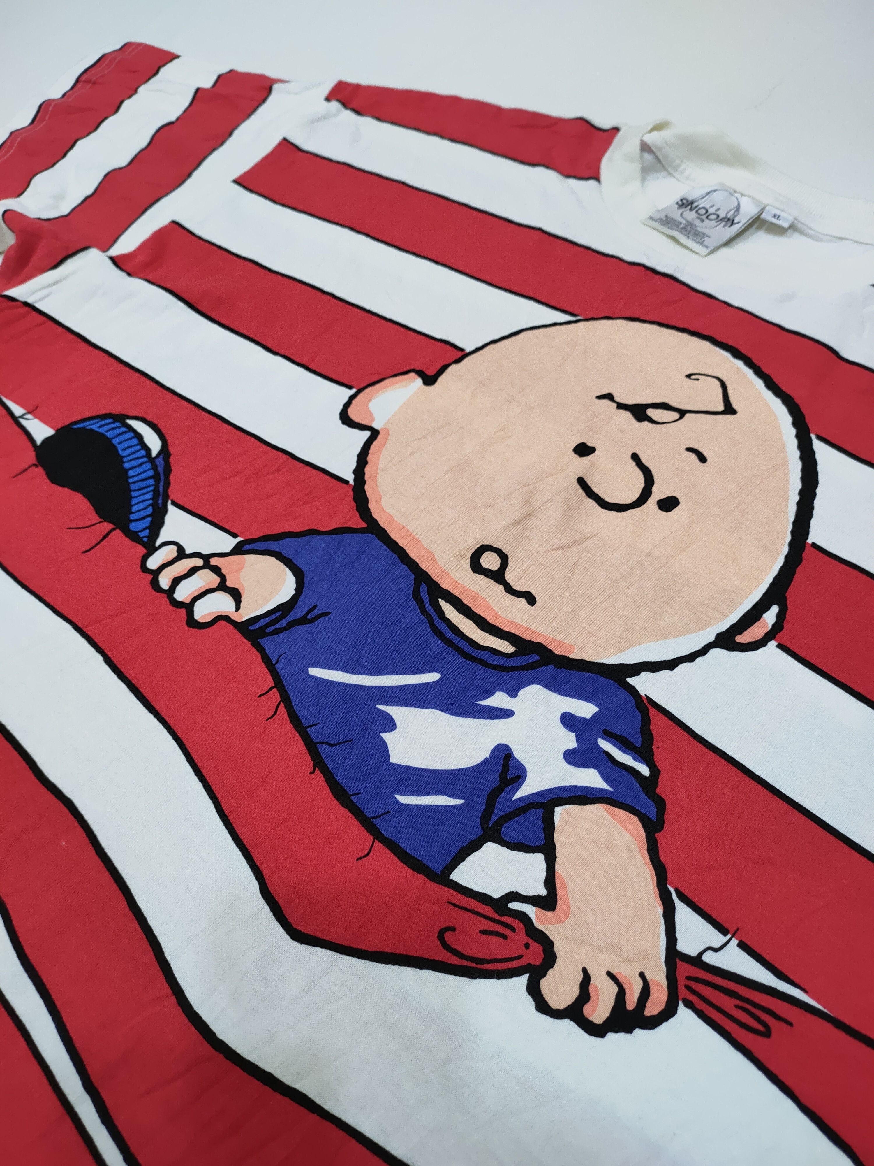Cartoon Network × Vintage VINTAGE SNOOPY CHARLIE BROWN STRIPED FULL PRINT SHIRT Size US XL / EU 56 / 4 - 3 Thumbnail