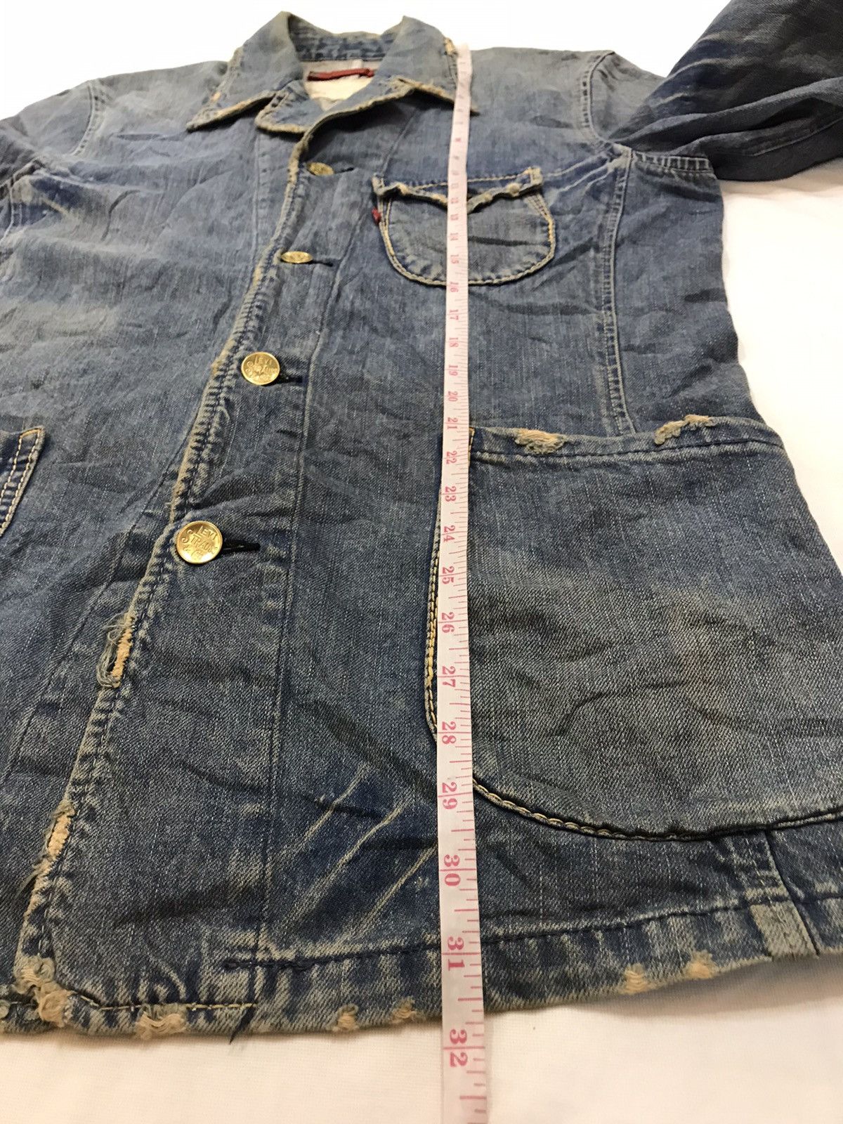 Levi's VINTAGE LEVI’S REDLOOP DENIM BLAZER JACKET L Size 38L - 7 Thumbnail