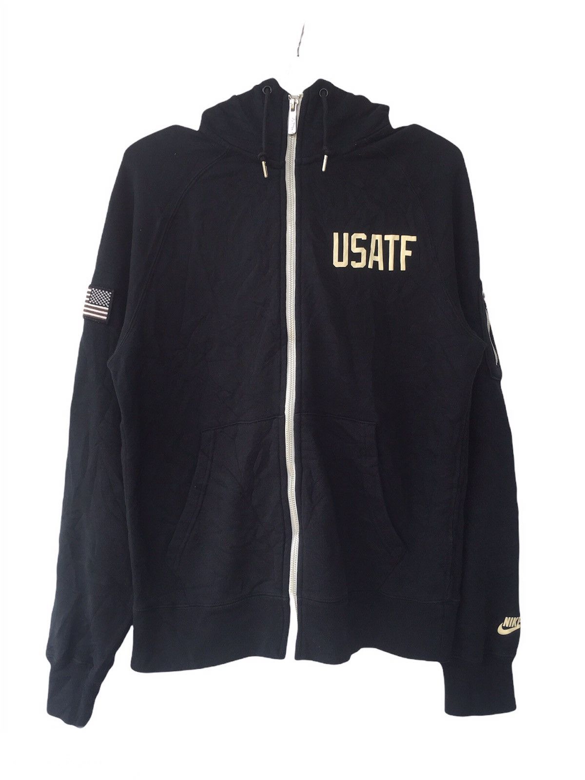 image of Nike Usa Track & Field Tactical Style Zip Up Hoodie in Black, Men's (Size Small)