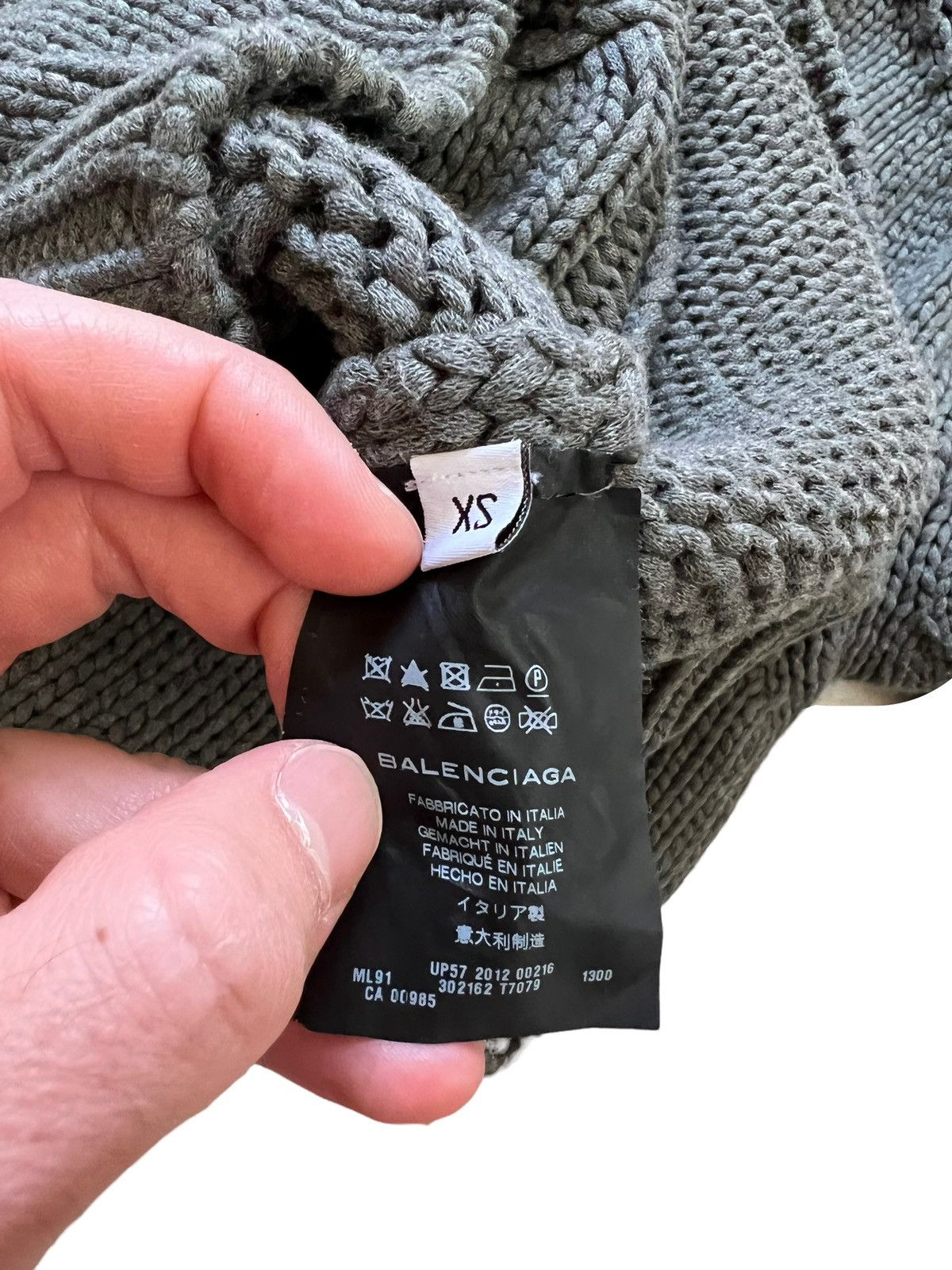 Balenciaga 2012 Oversized Hybrid Knit Hoodie Size US XS / EU 42 / 0 - 5 Thumbnail