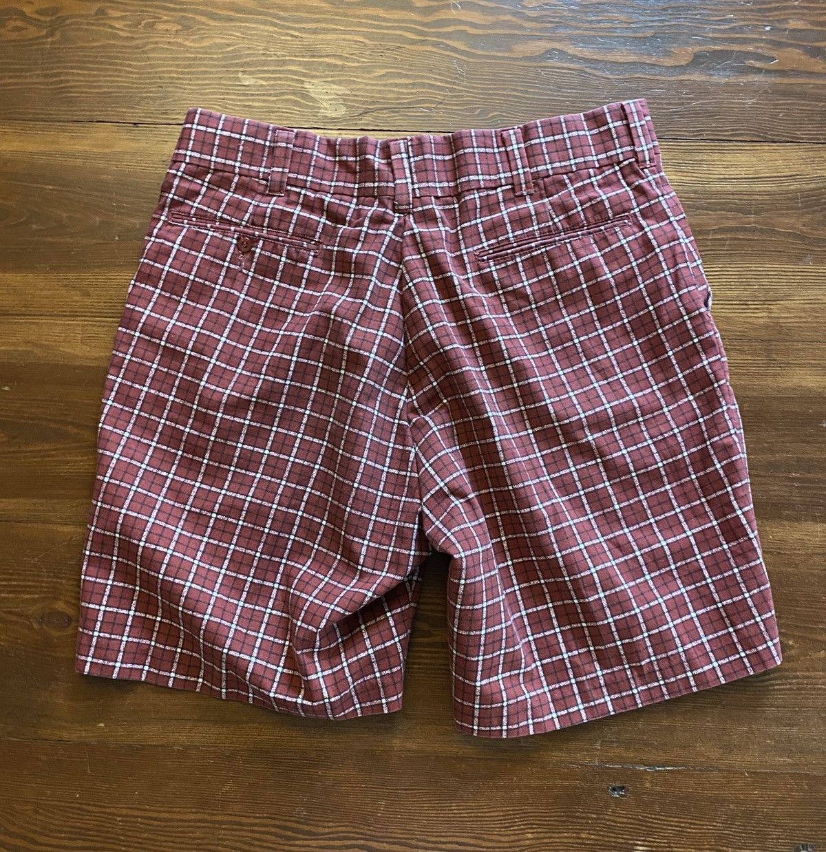 Vintage Vintage Early 80’s Red Plaid Shorts Size US 34 / EU 50 - 5 Thumbnail