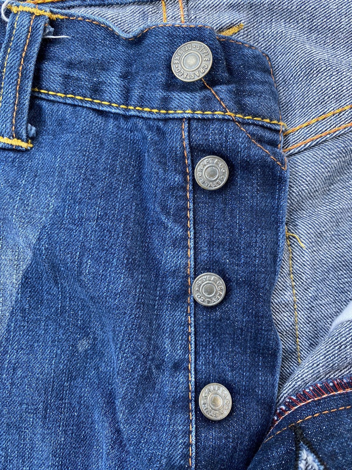 Evisu × Japanese Brand EVISU X SQUARE JEANS EMBROIDERED LOGO RAINBOW SEA GULLS Size US 34 / EU 50 - 6 Thumbnail