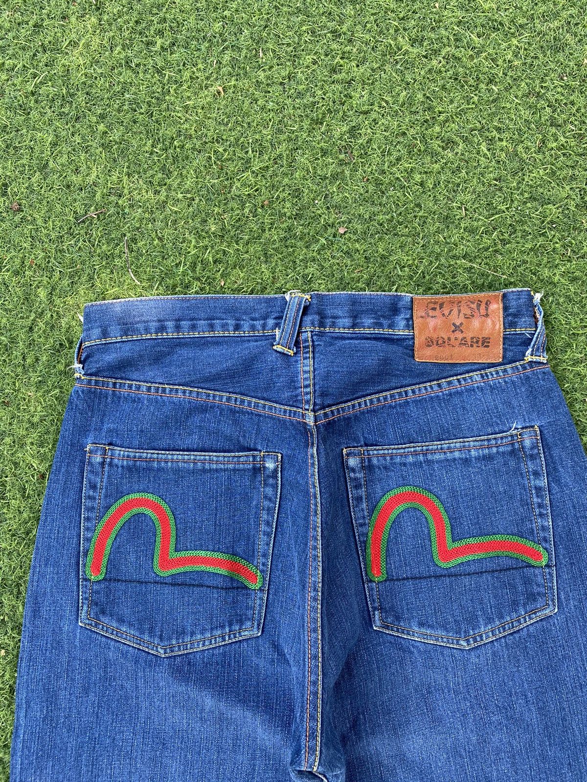 Evisu × Japanese Brand EVISU X SQUARE JEANS EMBROIDERED LOGO RAINBOW SEA GULLS Size US 34 / EU 50 - 2 Thumbnail