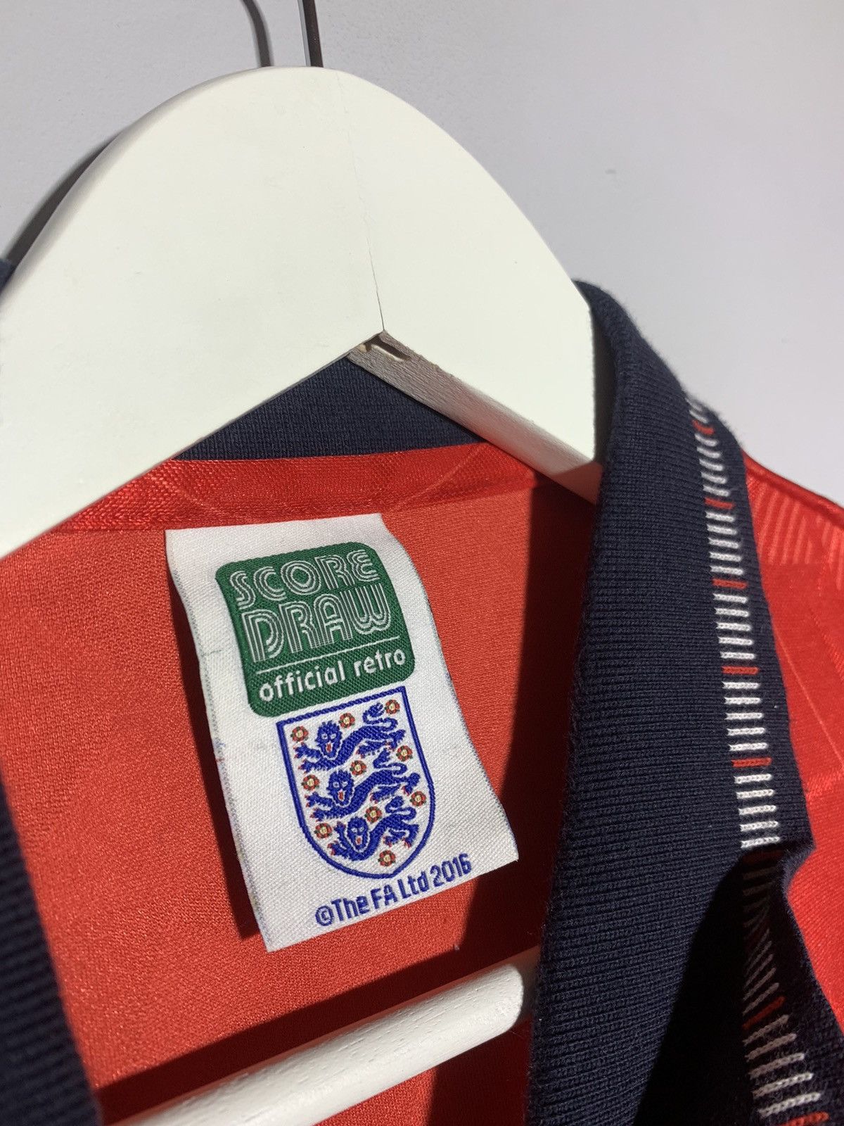 Vintage England Score Draw England Y2k Blokecore 1992 Football Shirt Size US L / EU 52-54 / 3 - 8 Thumbnail