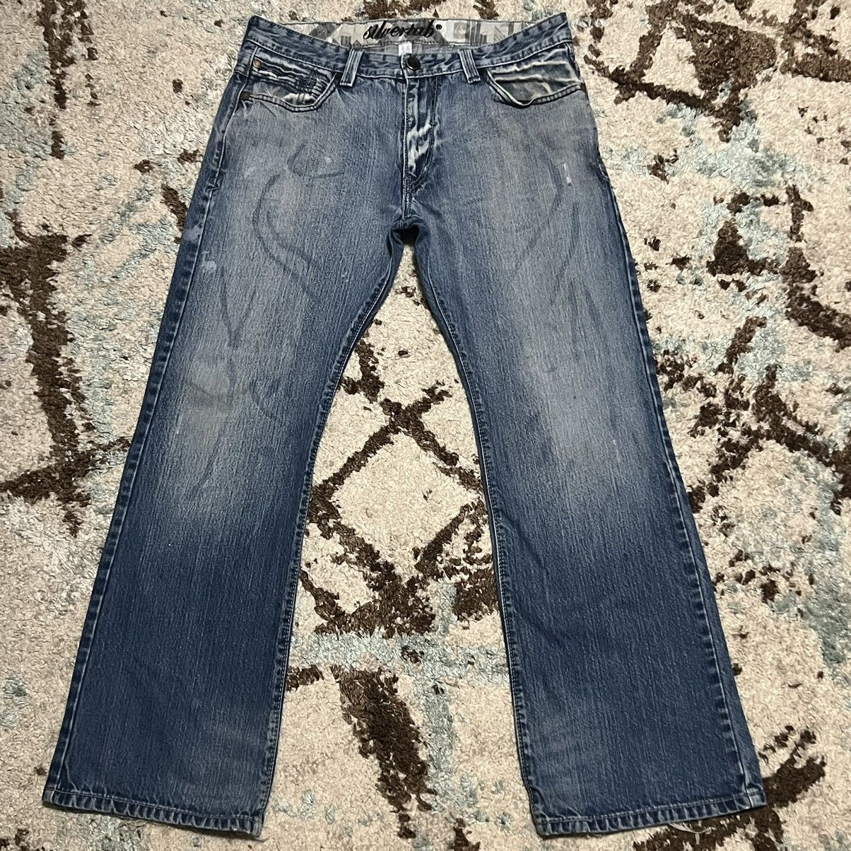 Y2k crazy unique Levi's Silvertab Bootcut deals denim jeans sz 34