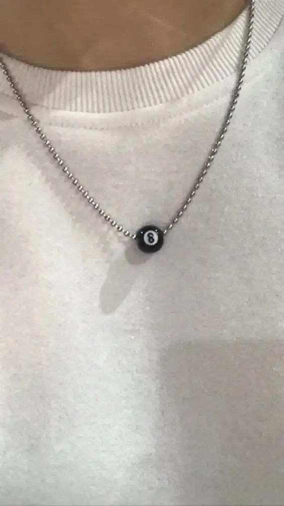 Jewelry Snooker Black Ball 8 Plastic Necklace Size ONE SIZE - 1 Thumbnail